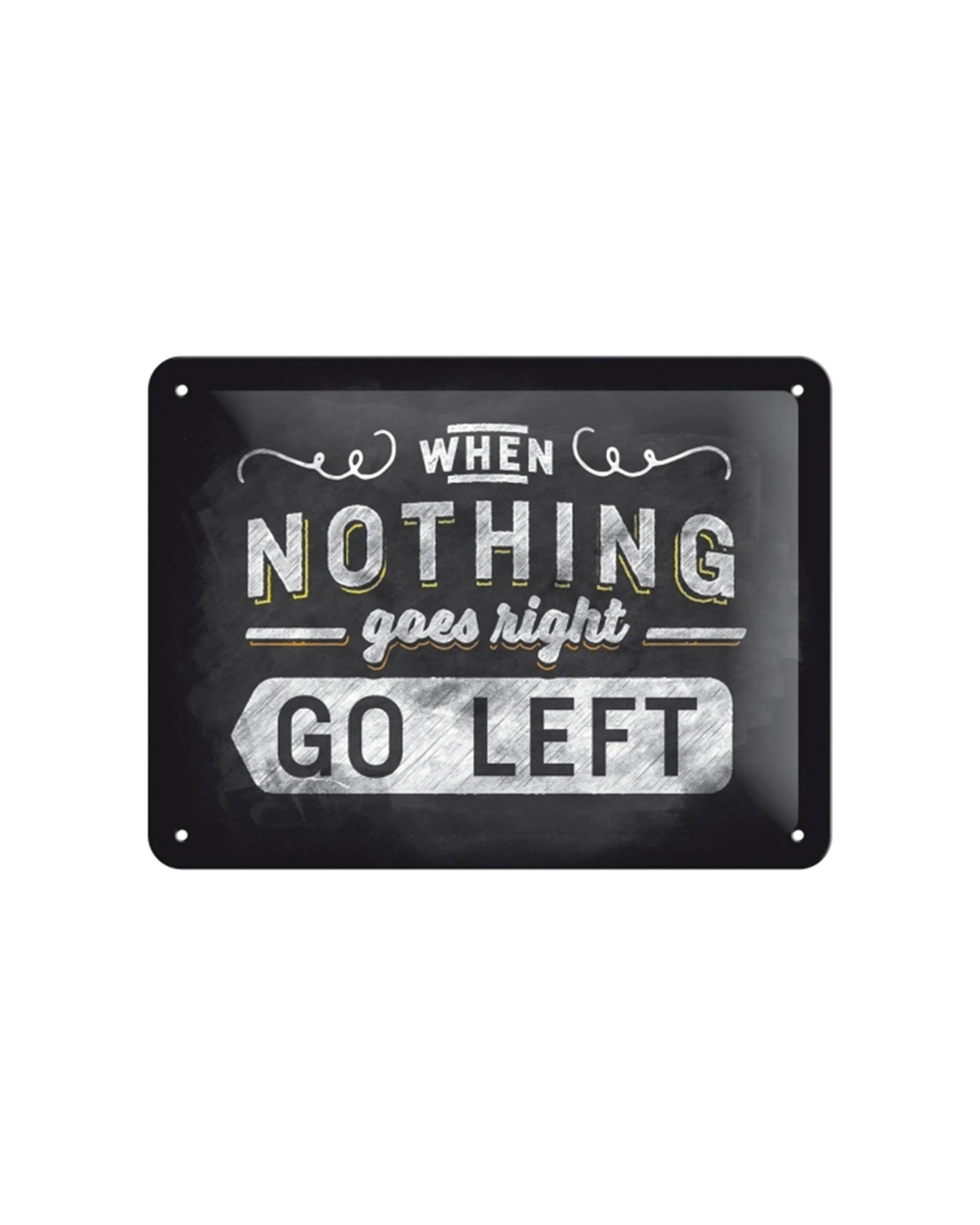 1 Nostalgic-Art 15x20cm Small Metal Sign - Go Left - Multi, 1 of 3