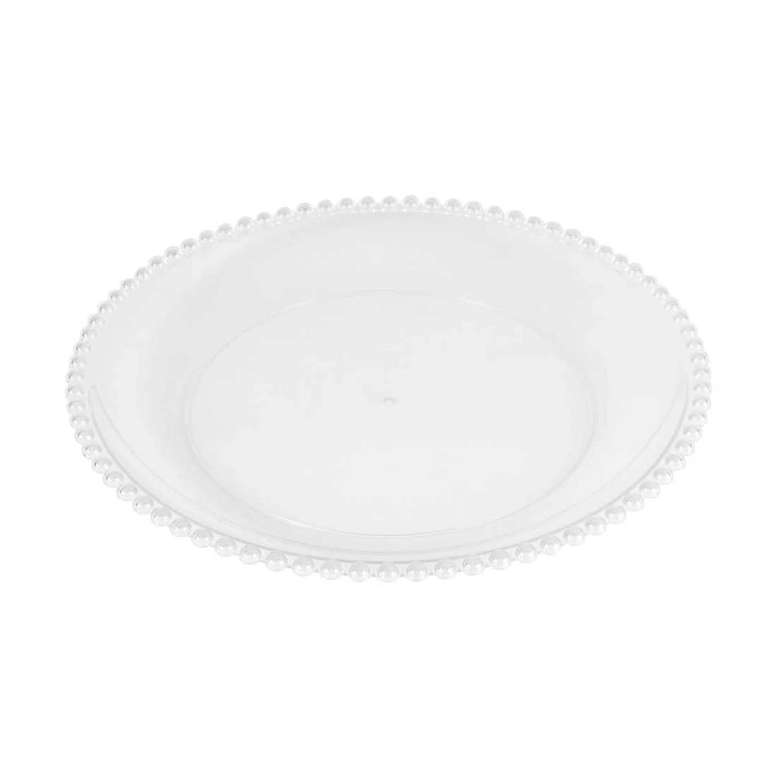 1 Reusable Beaded Trim Round Serving Platter, 1 of 4
