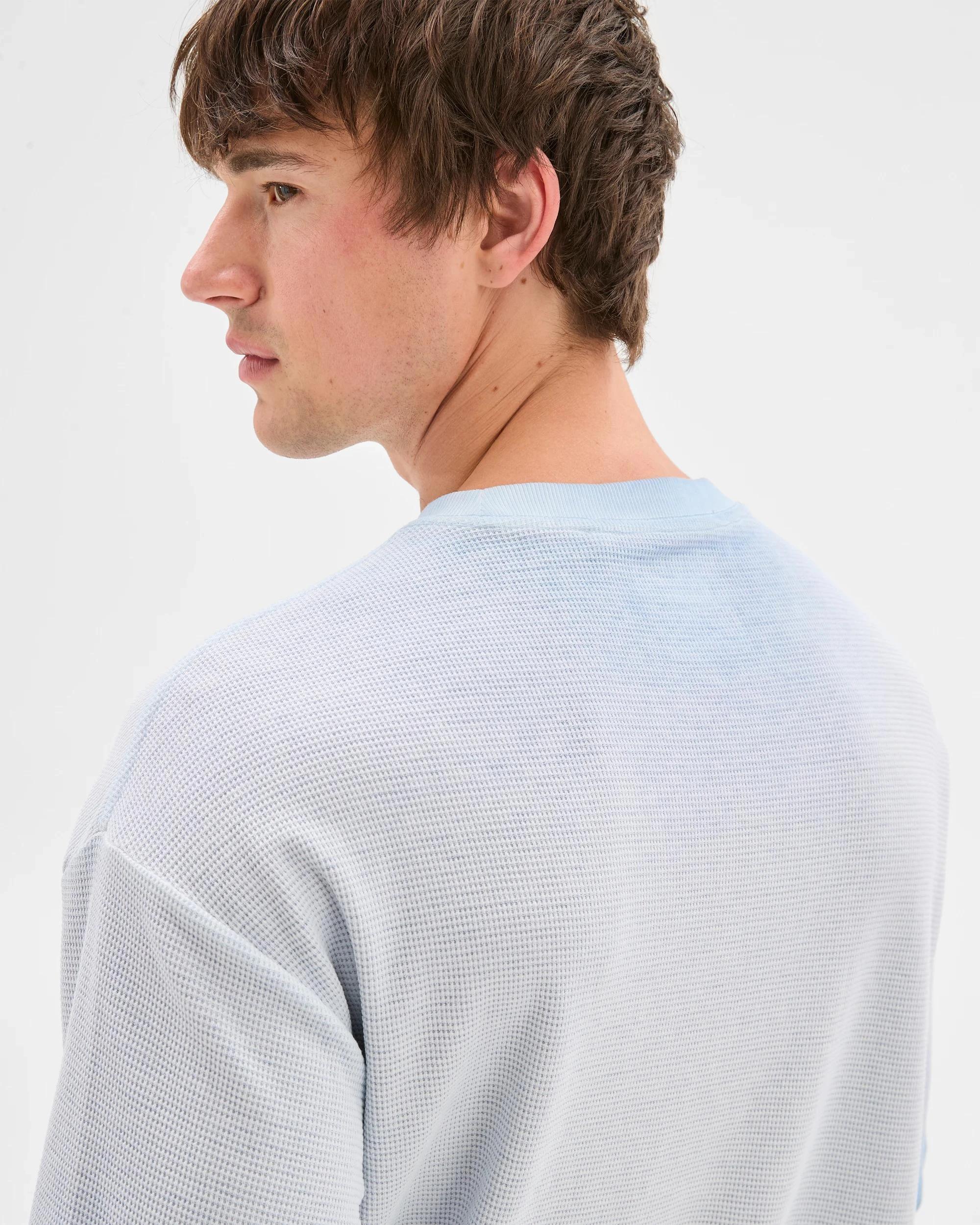 4 Commons Australian Cotton Blend Waffle T-Shirt BLUE FOG, 4 of 7