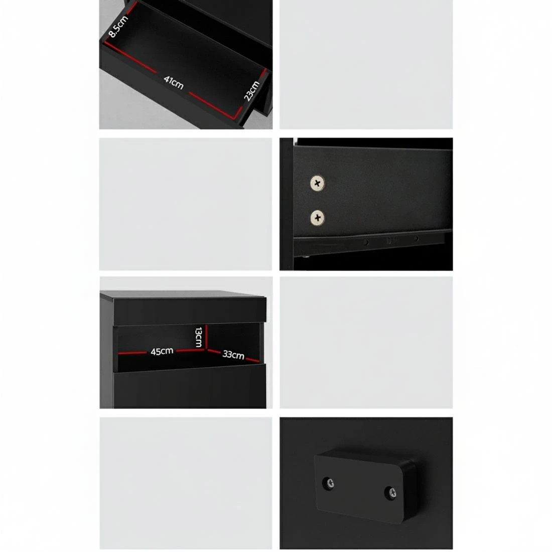 5 Artiss Bedside Table LED - Black, 5 of 5