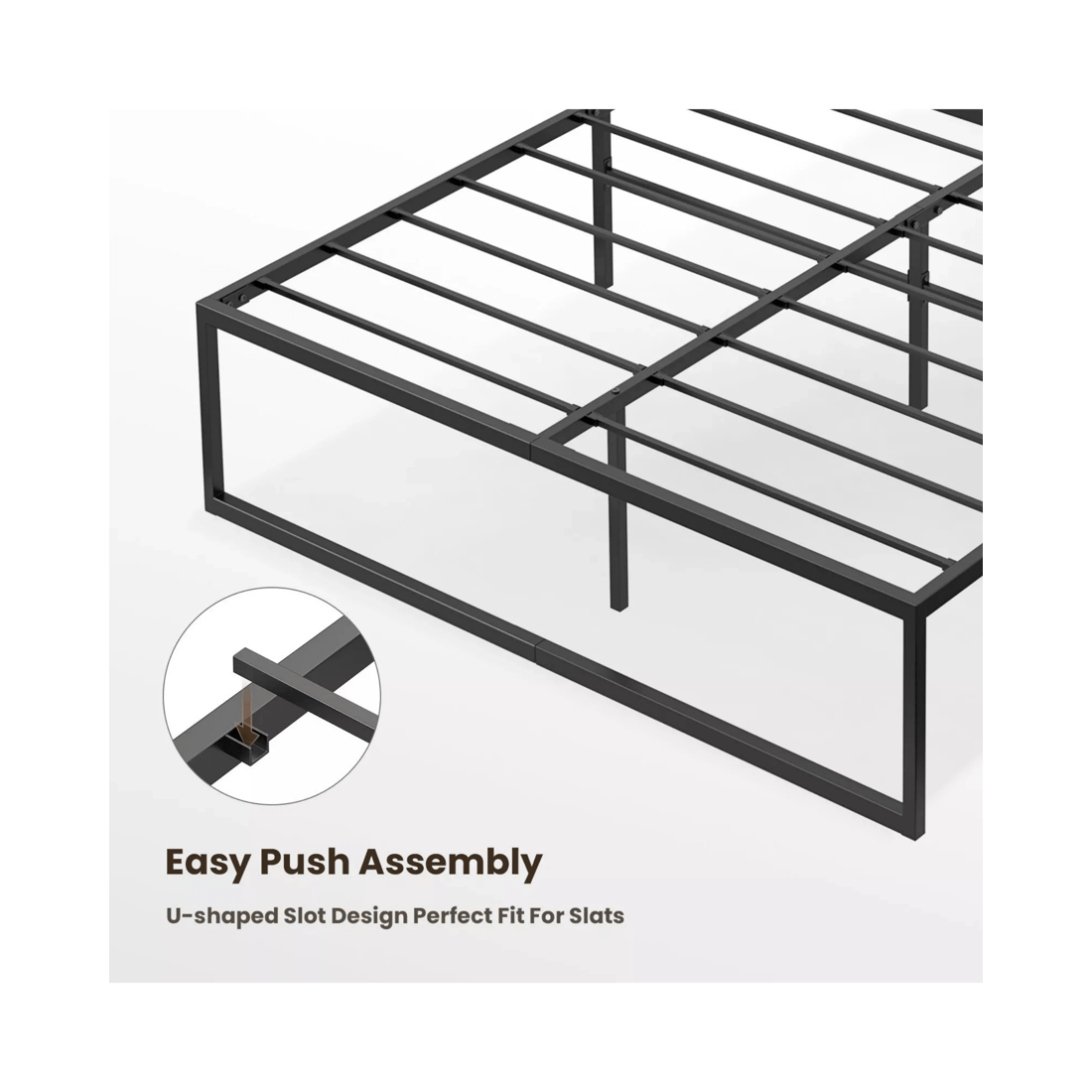 5 Advwin Double Metal Bed Frame Black, 5 of 8