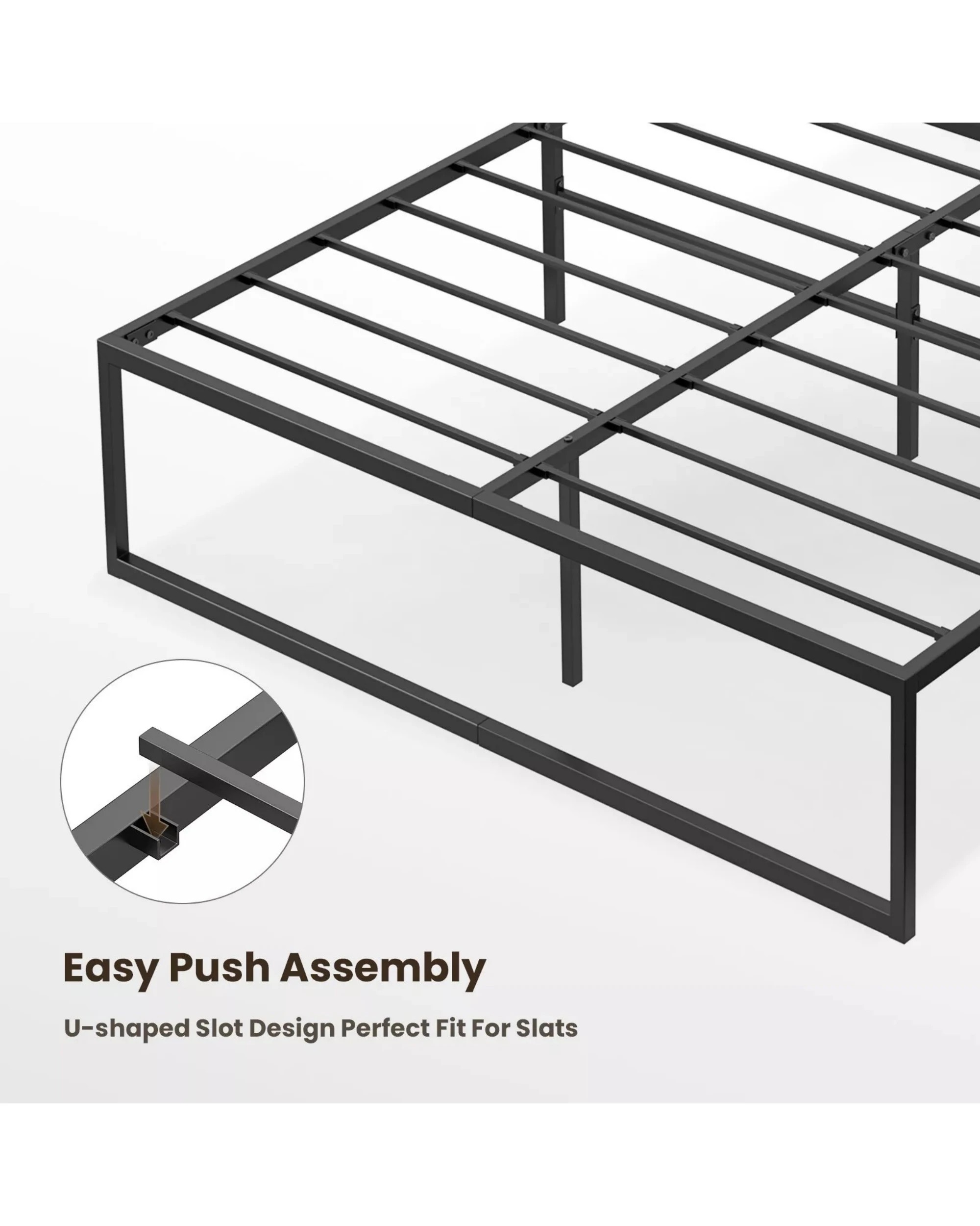 5 Advwin Double Metal Bed Frame Black, 5 of 8