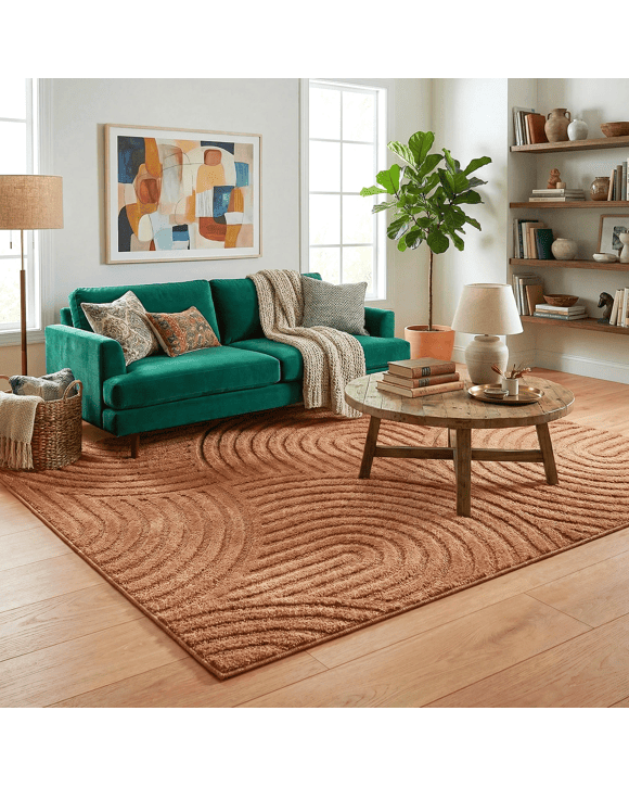 Common Ground Rugs Sanctuary Zina 330x240cm - Extra Large Power Loomed Floor Rug - Brown