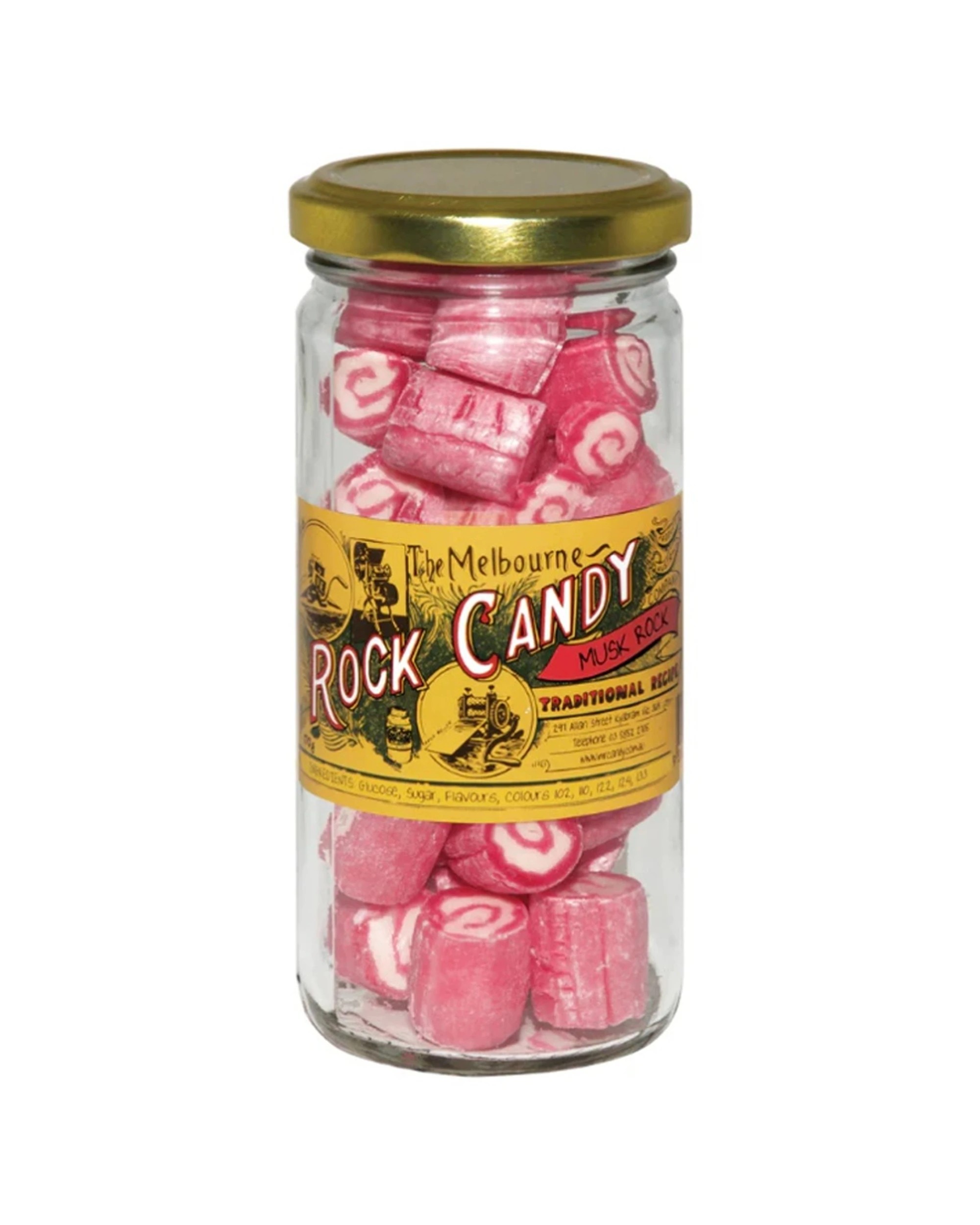 1 The Melbourne Rock Candy Co Musk Hard Lollies 170g, 1 of 1