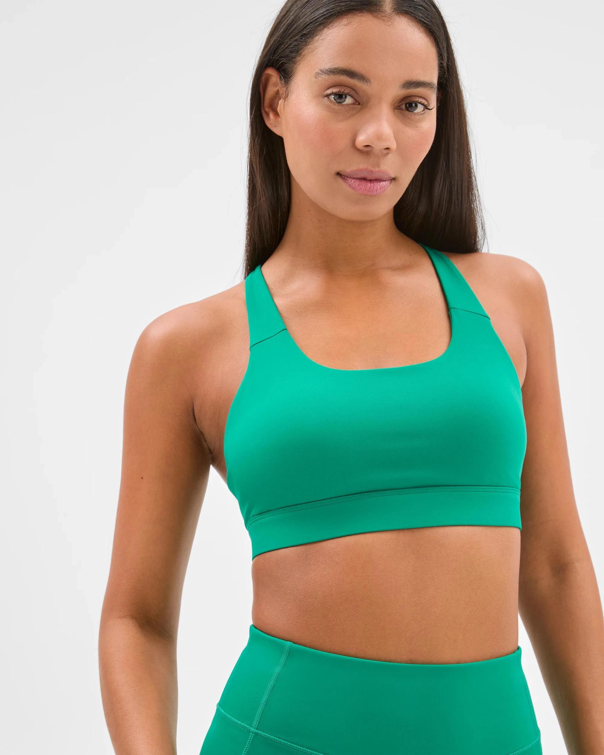 2 Target Active Infinity Medium Impact Crop Top PEA GREEN, 2 of 6