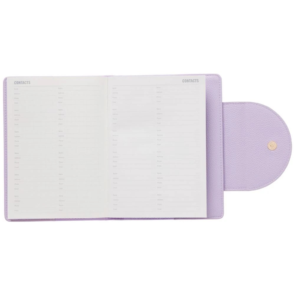 6 Otto A5 Day to Page Magnetic Closure Undated Diary Lilac, 6 of 6