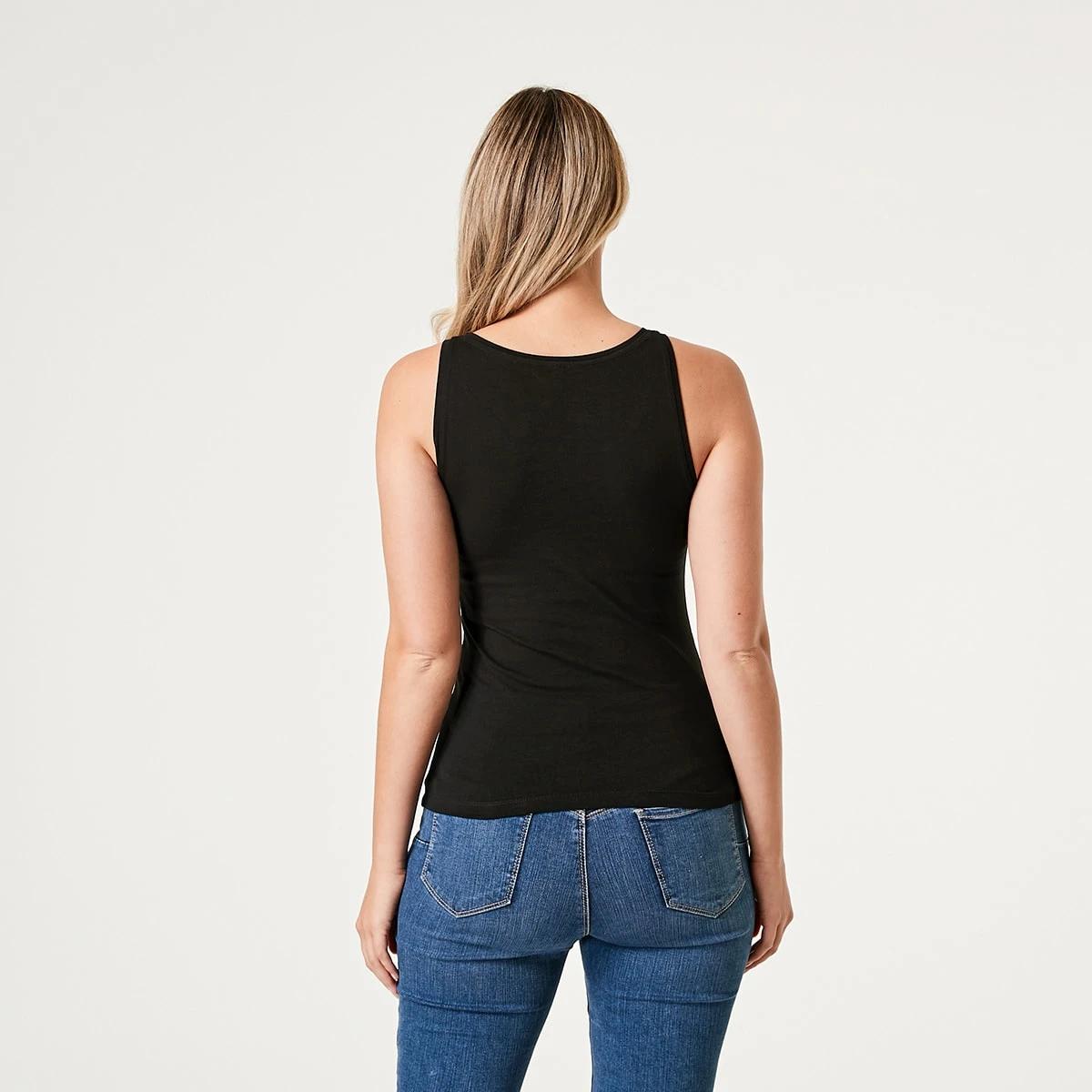 3 Sleeveless Stretch Tank Black, 3 of 4