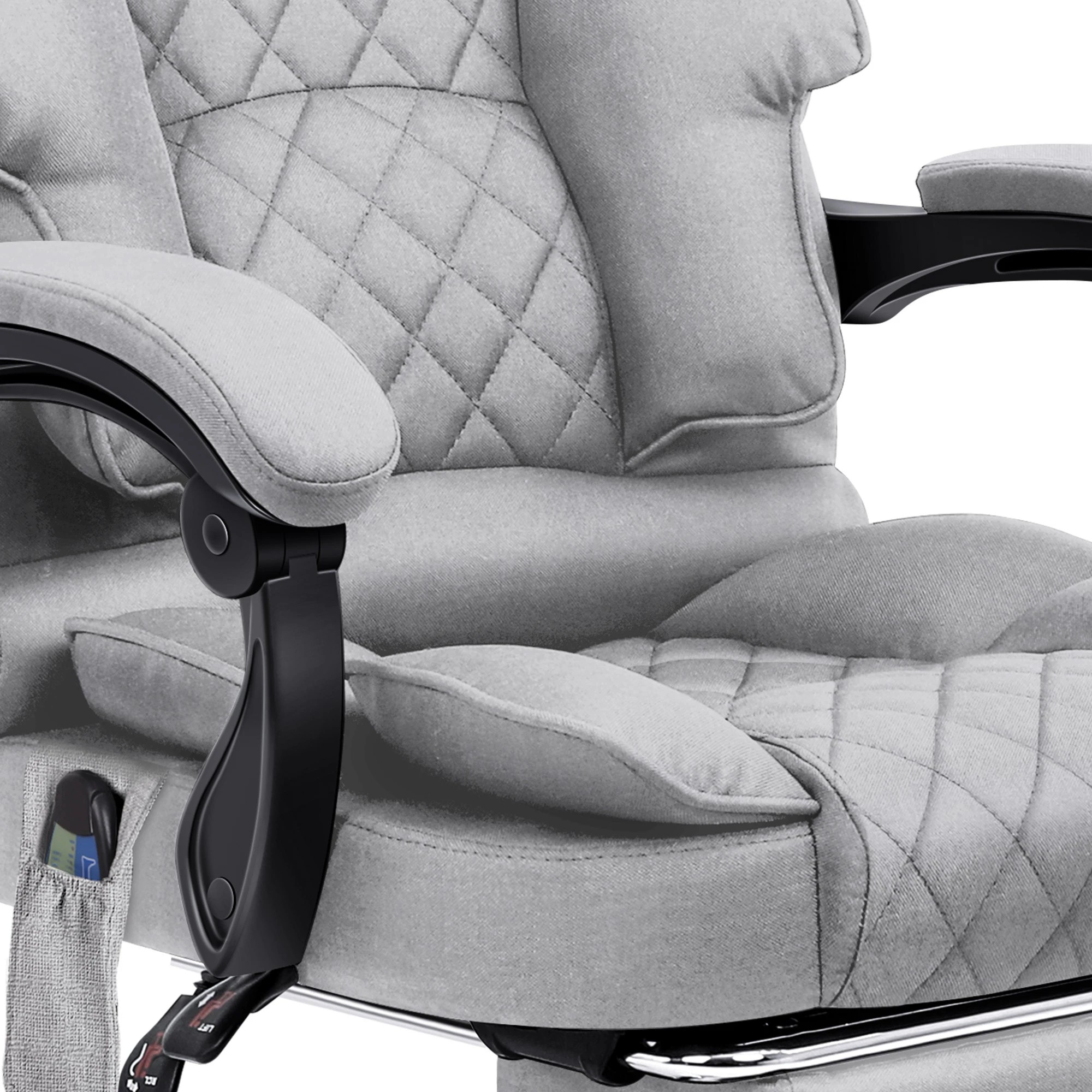 6 Alfordson Massage Office Chair Heated Fabric Seat Executive Racing Computer - Grey, 6 of 10