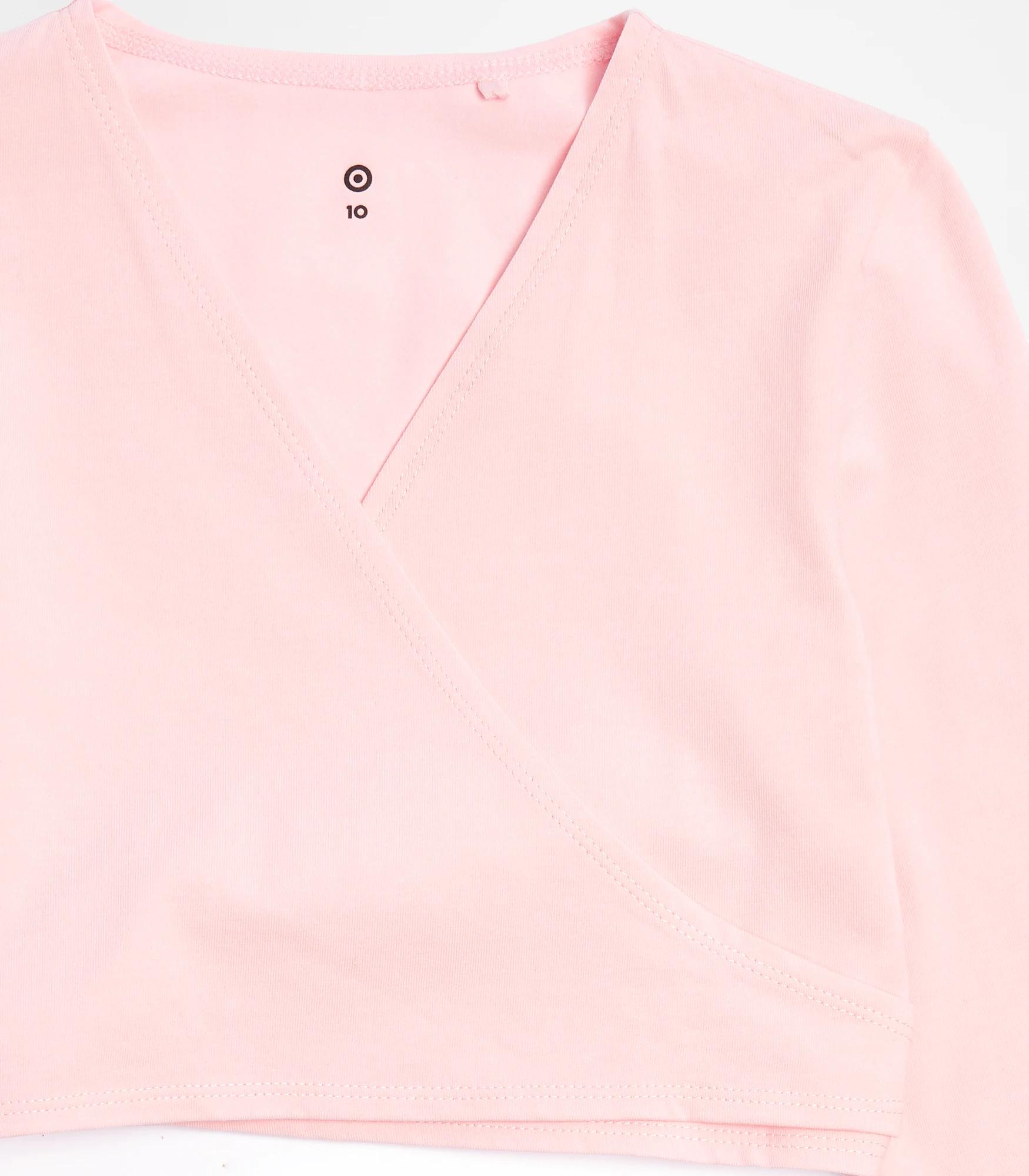 2 Target School Dance Long Sleeve Crossover Top PINK, 2 of 3