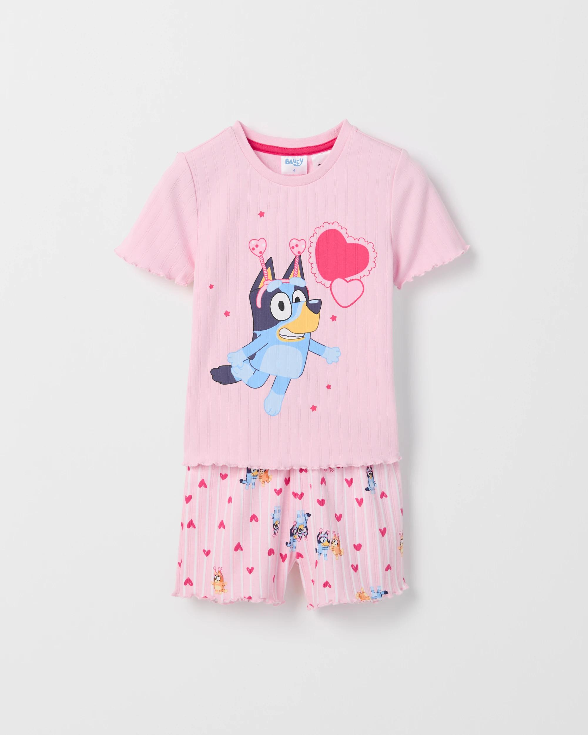 6 Bluey Australian Cotton Younger Girls Elevated Knit Pyjama Set PINK BLUEY, 6 of 7