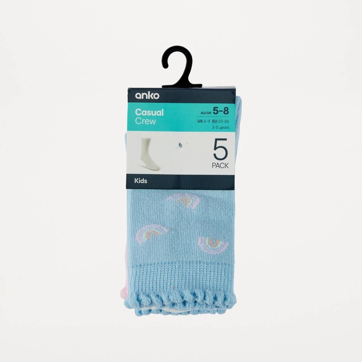 3 5 Pack Crew Socks RAINBOWS, 3 of 3