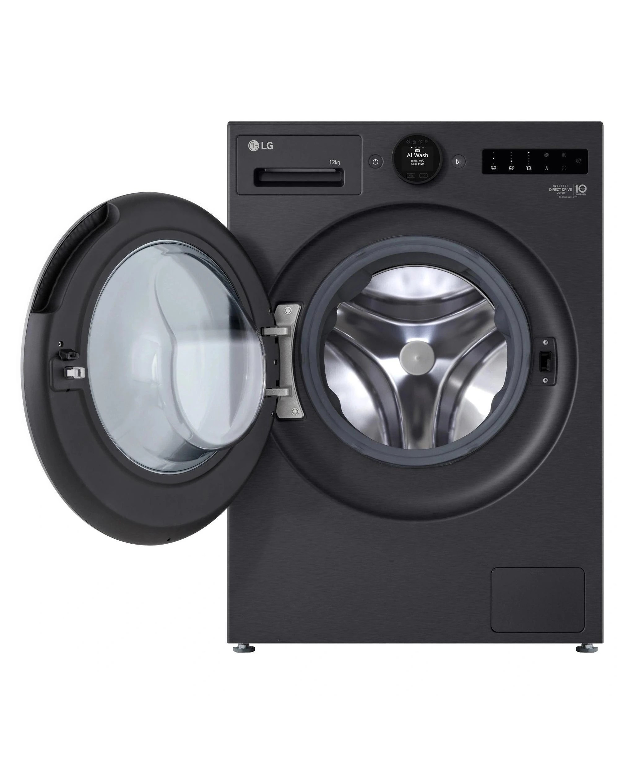 3 LG WX101412MB 12kg Series 10 Matte Black Front Load Washer - Black, 3 of 10