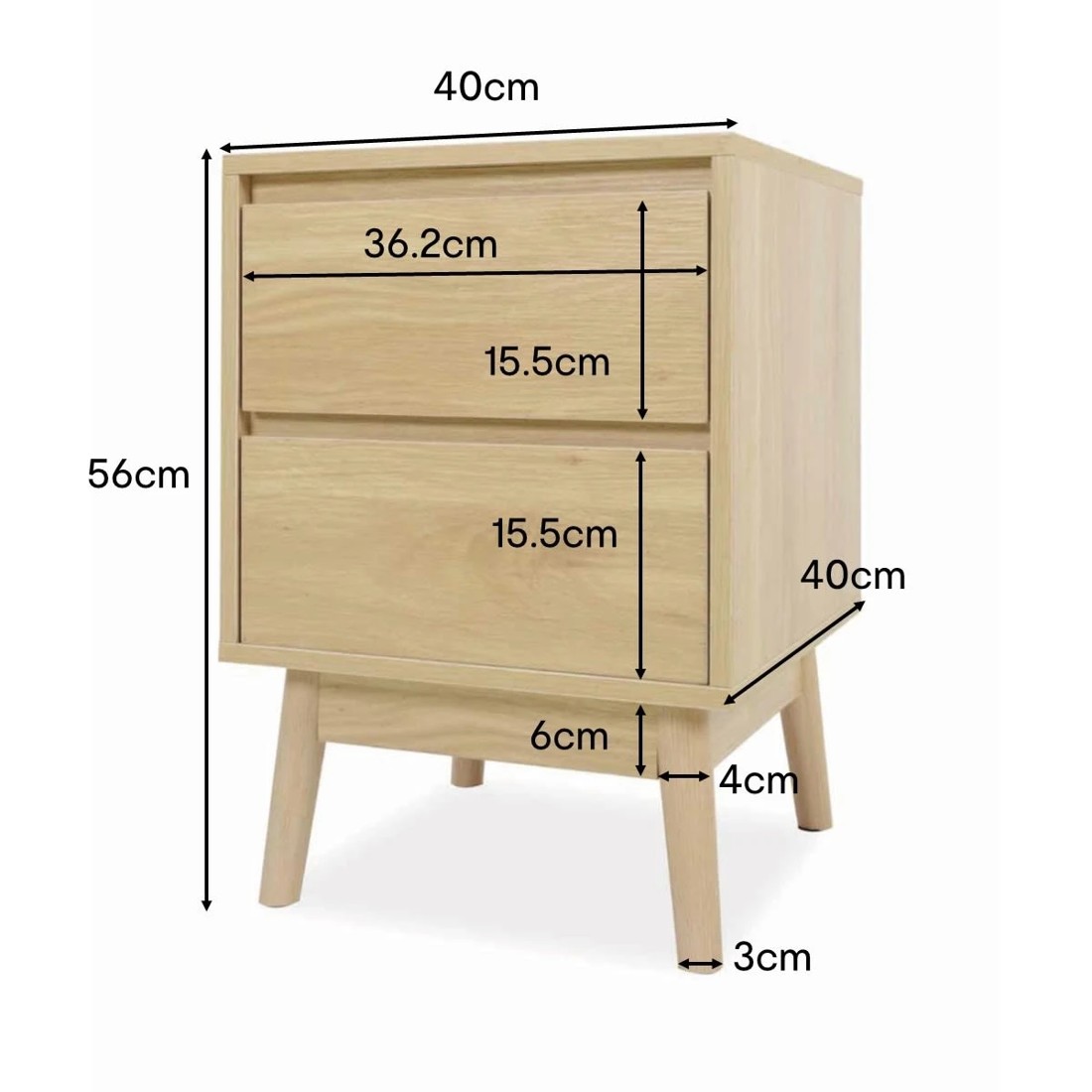 8 Thorne 2 Drawer Bedside Table, 8 of 8
