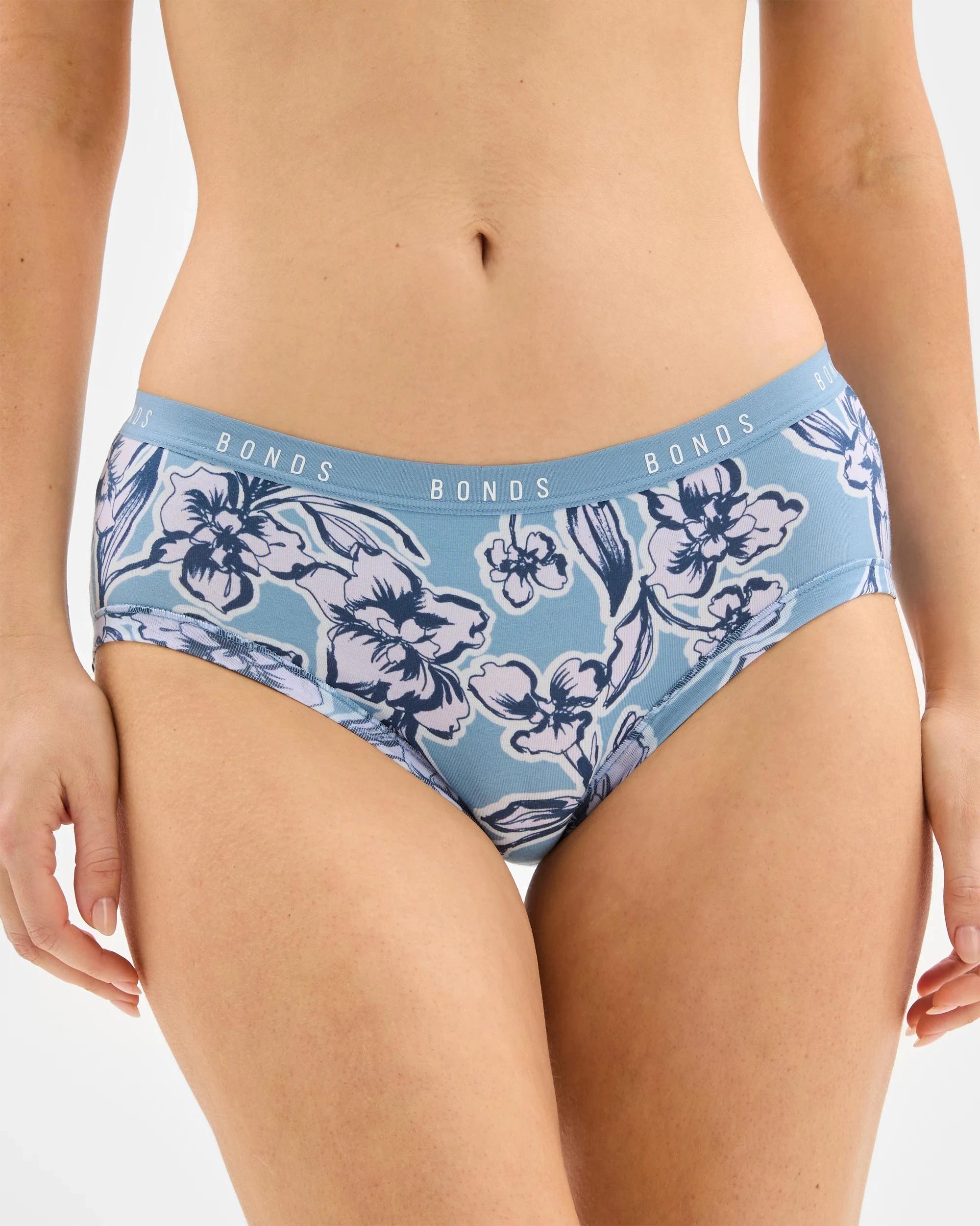 2 Bonds Cottontails 3 Pack Midi Briefs BLUE PETAL WHISPERS/PURPLE, 2 of 4