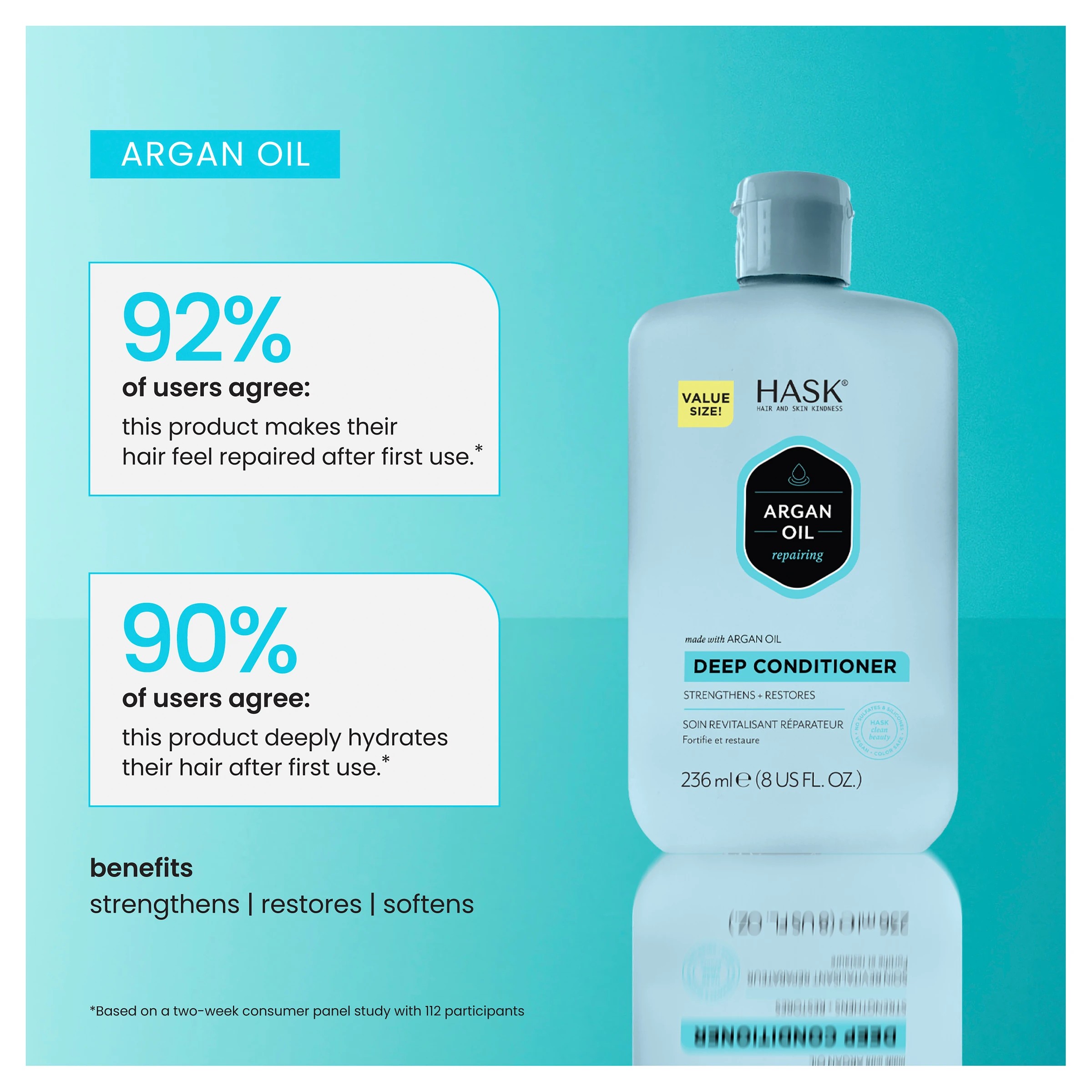 8 HASK Argan Oil Repairing Deep Conditioner 236ml - Multi, 8 of 8