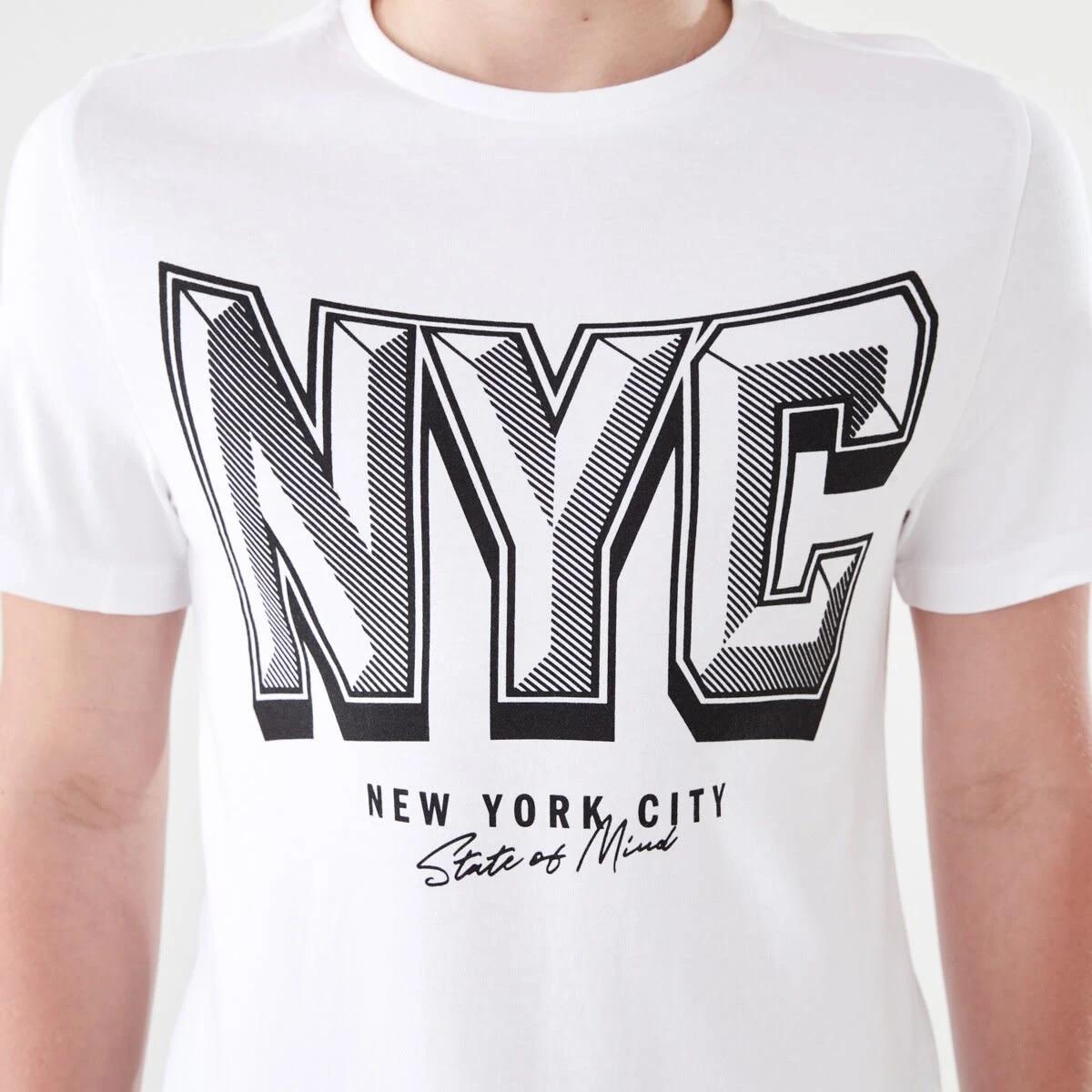 4 Short Sleeve Print T-shirt NYC BEVEL VARSITY WHITE, 4 of 6