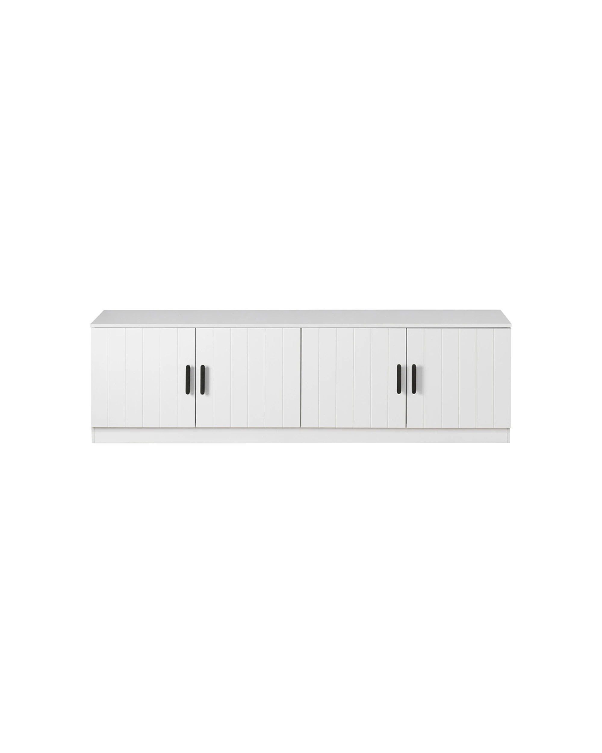 1 European Cabinetry Bucharest VJ Panel TV Unit Oval Handle - White, 1 of 4