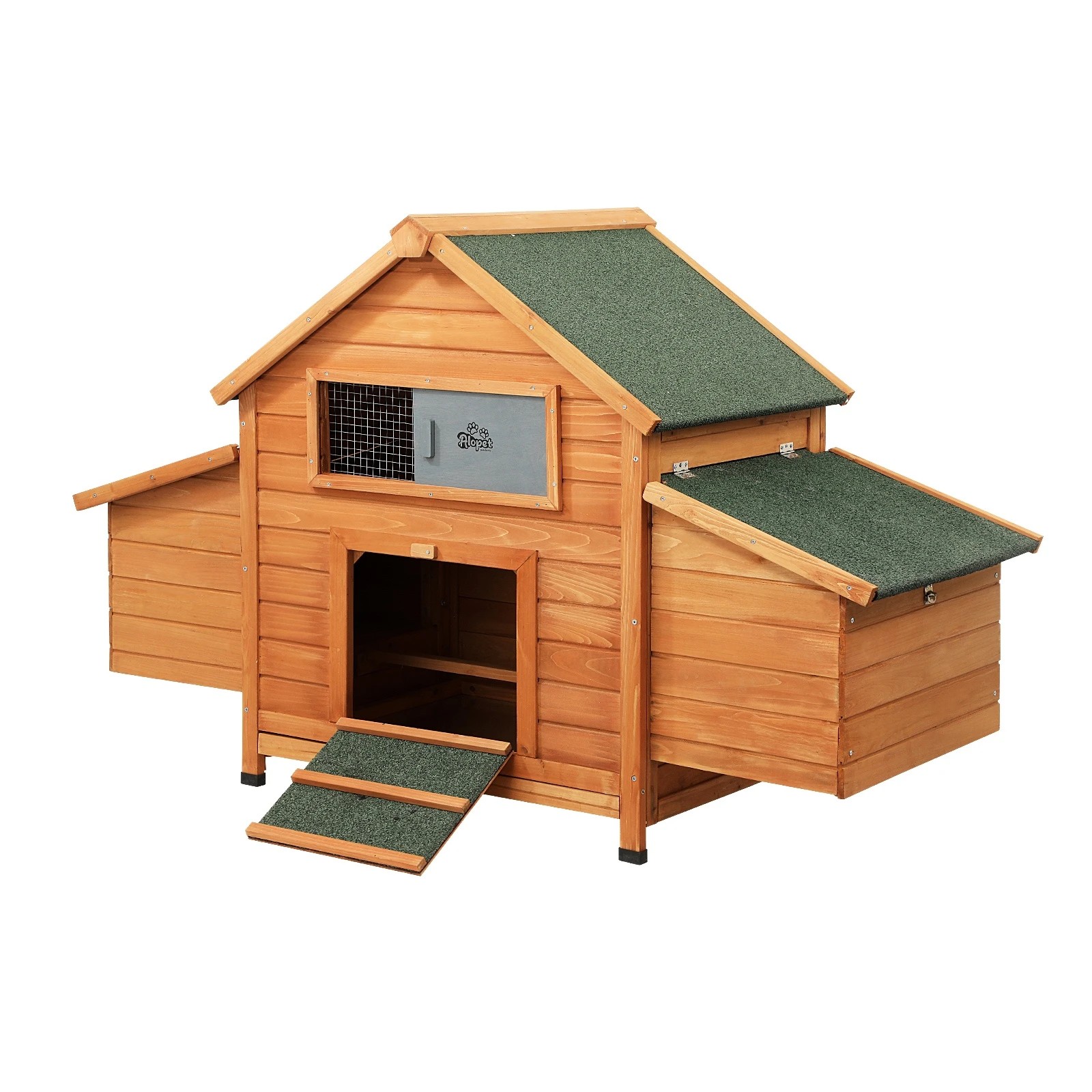 1 Alopet Chicken Coop Rabbit Hutch Large House Run Cage Wooden Outdoor Pet Hutch - Natural, 1 of 10