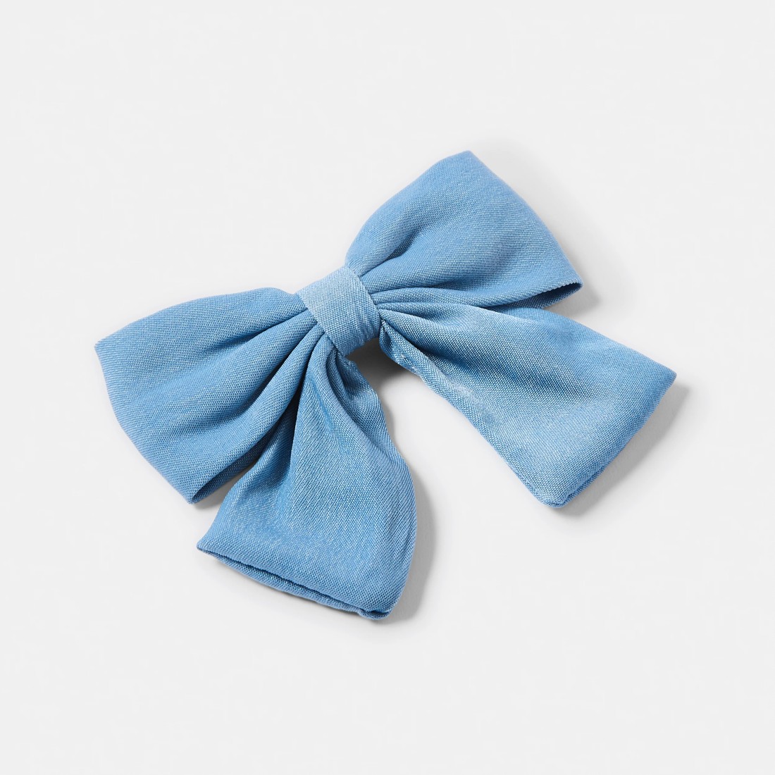 2 Blue Chambray Bow Hair Clip, 2 of 5