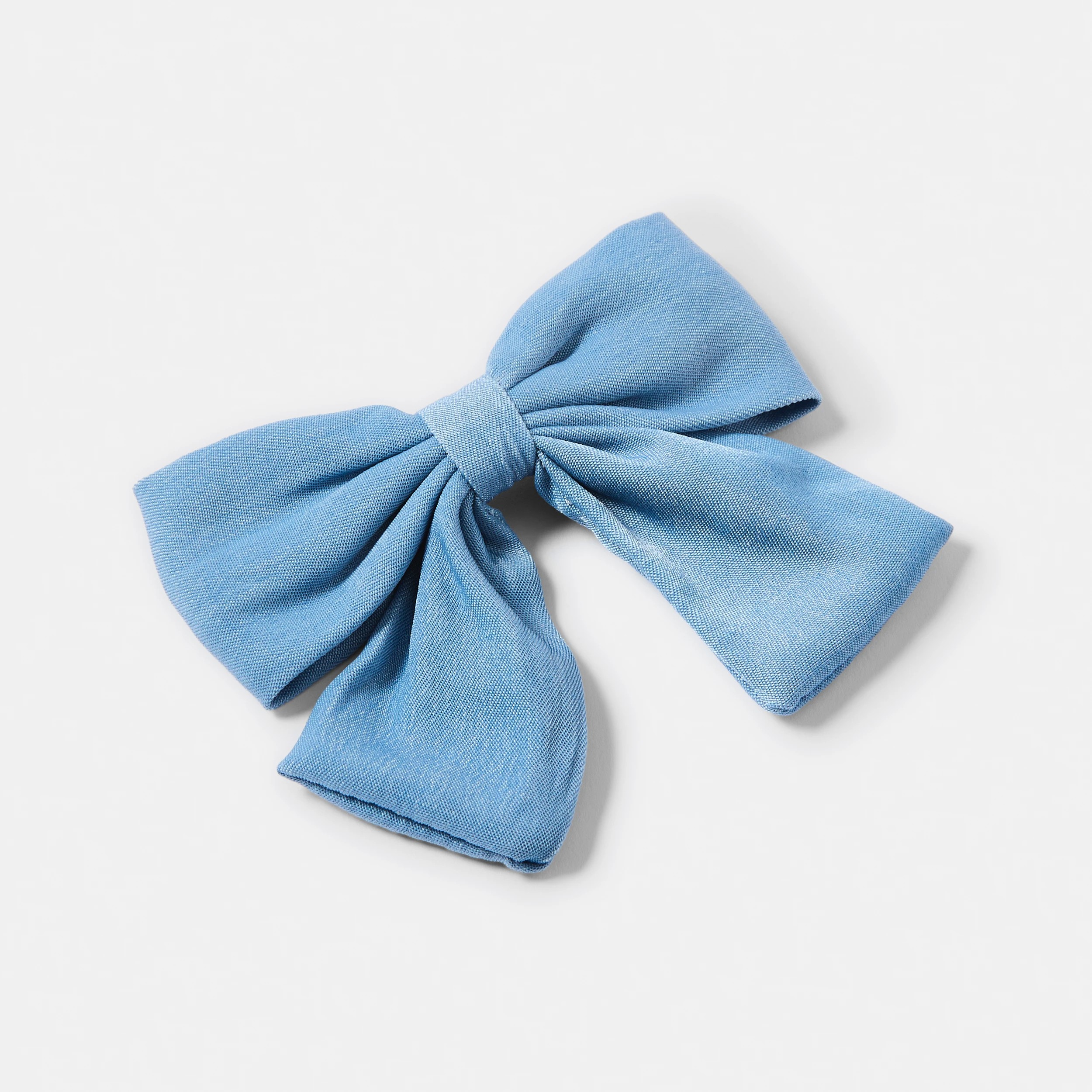 2 Blue Chambray Bow Hair Clip, 2 of 5