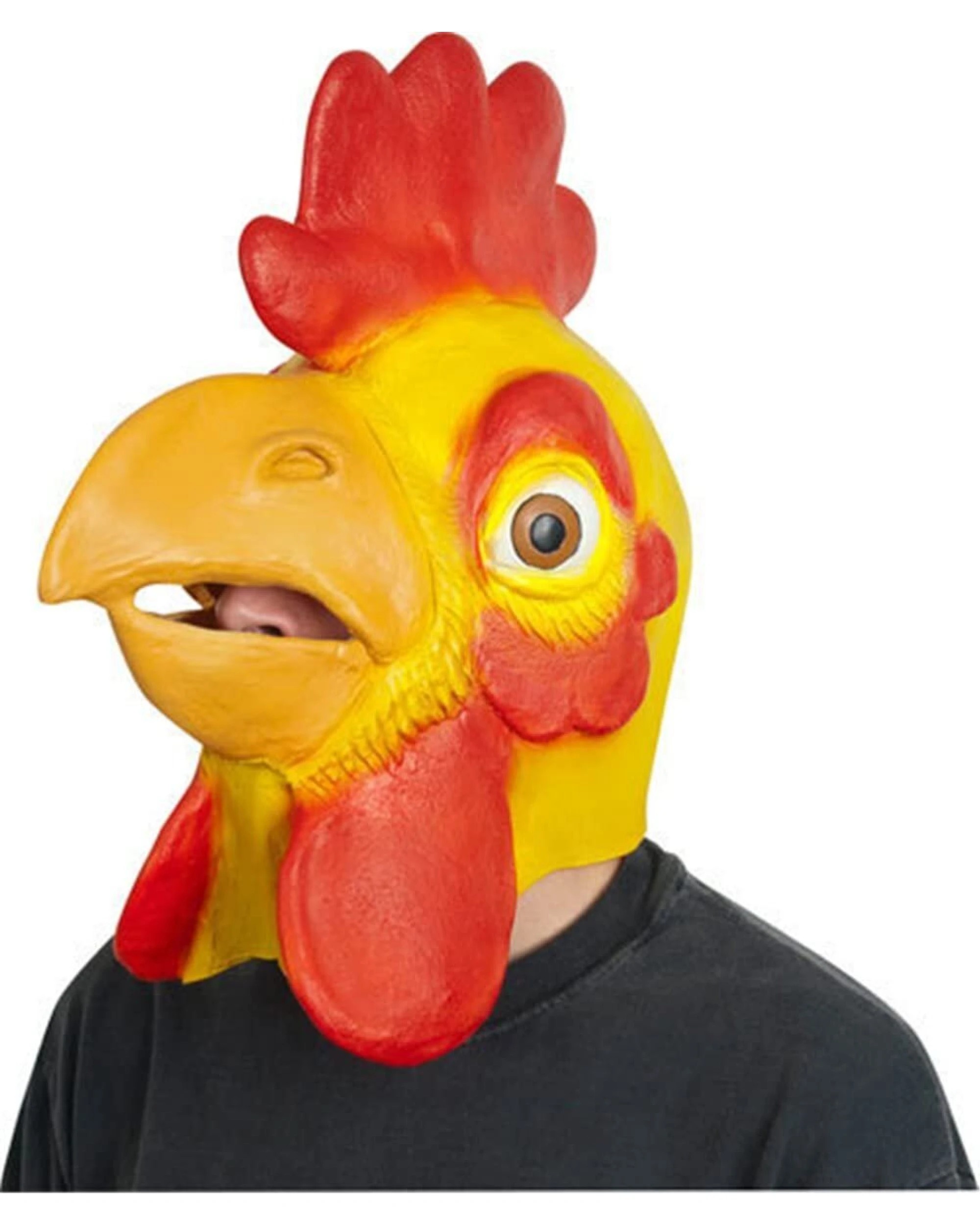 1 BR Costumes Rubber Chicken Mask for Halloween Fancy Dress, 1 of 3
