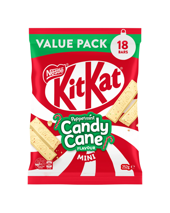 18 Pack Nestle KitKat Peppermint Candy Cane Flavour Mini Value Pack 252g
