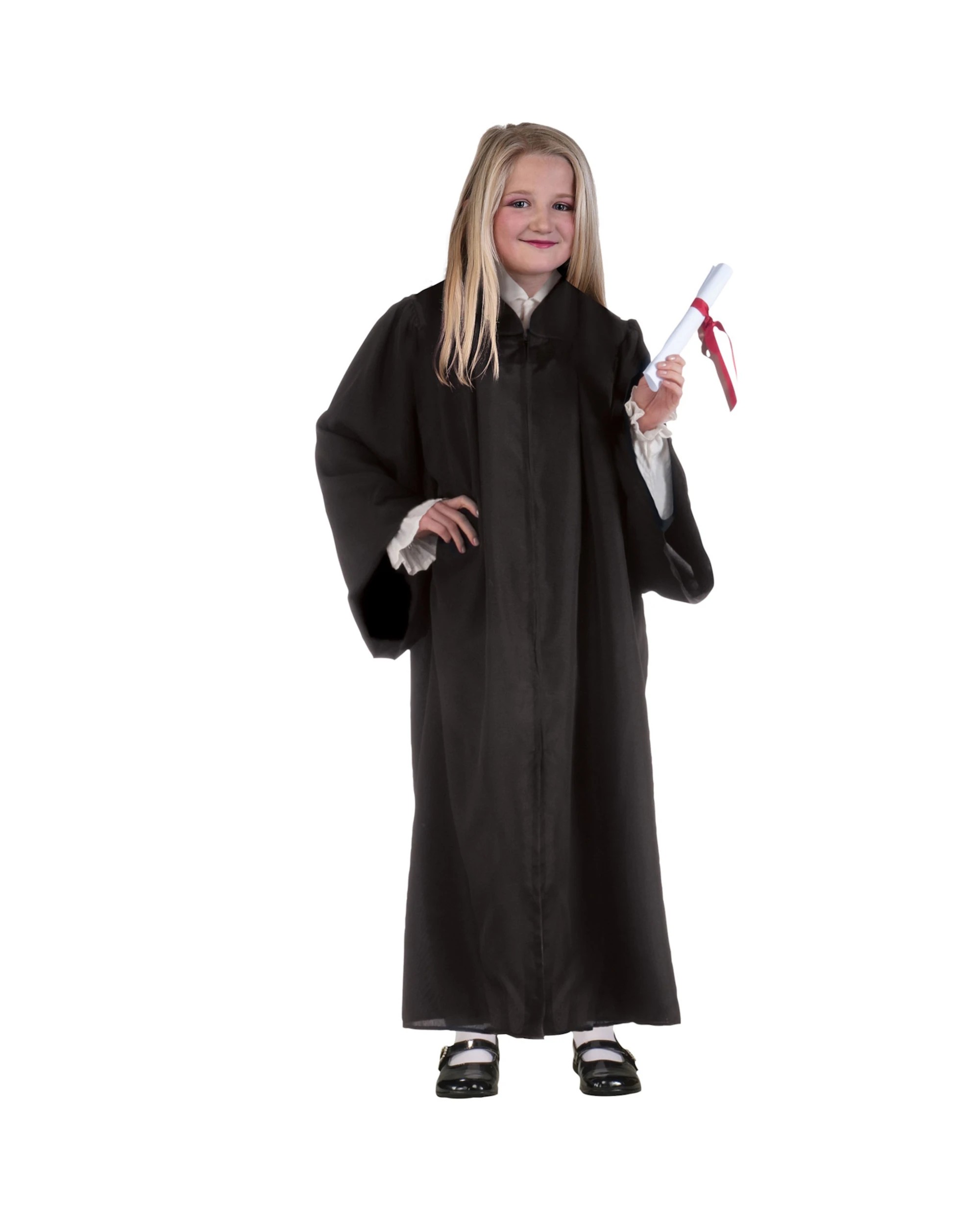 1 Tomfoolery Graduation Robe Kids Costume One Size - Black, 1 of 2