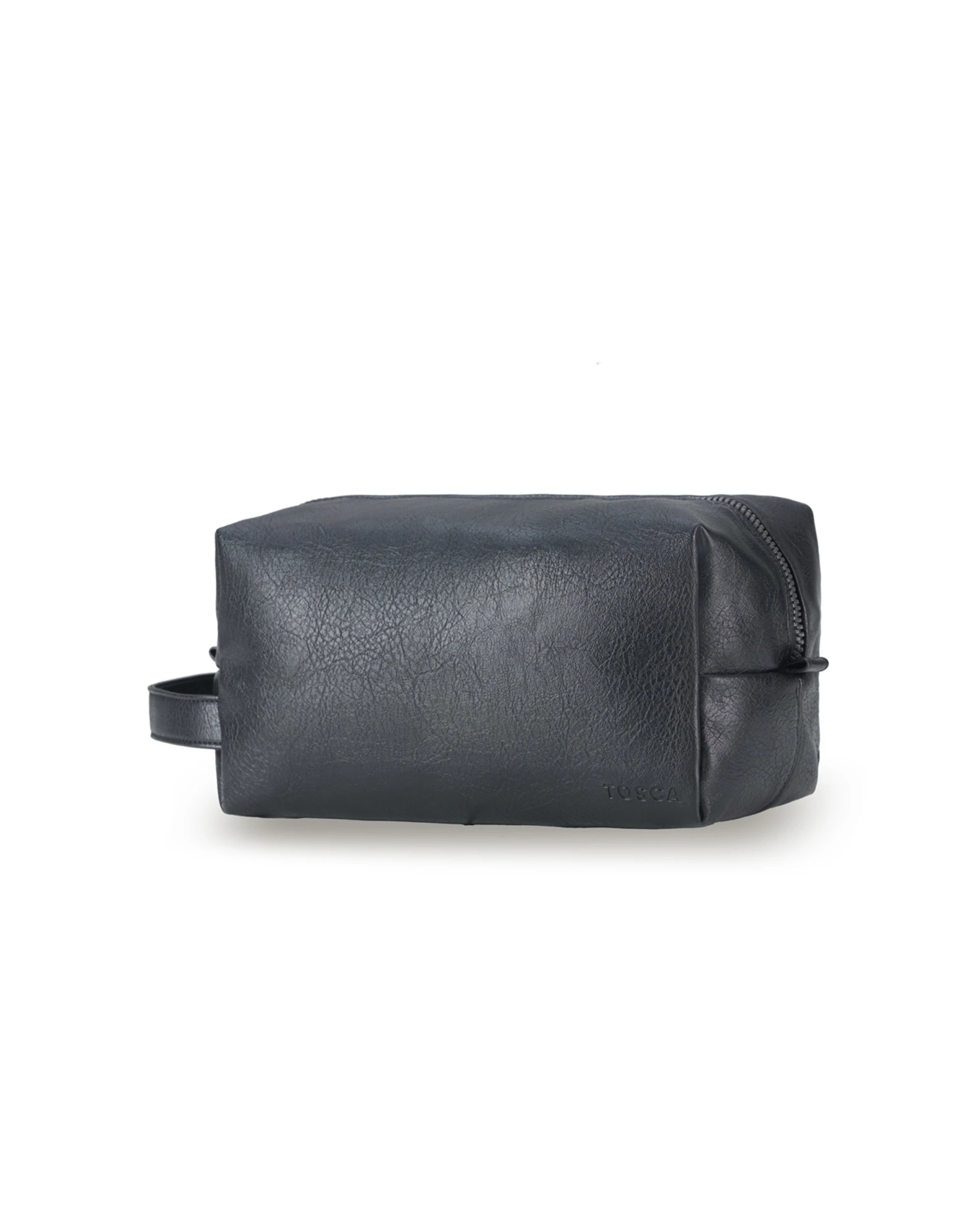 1 Tosca Vegan Leather Wetpack Travel Toiletries Bag Lightweight - Black, 1 of 2