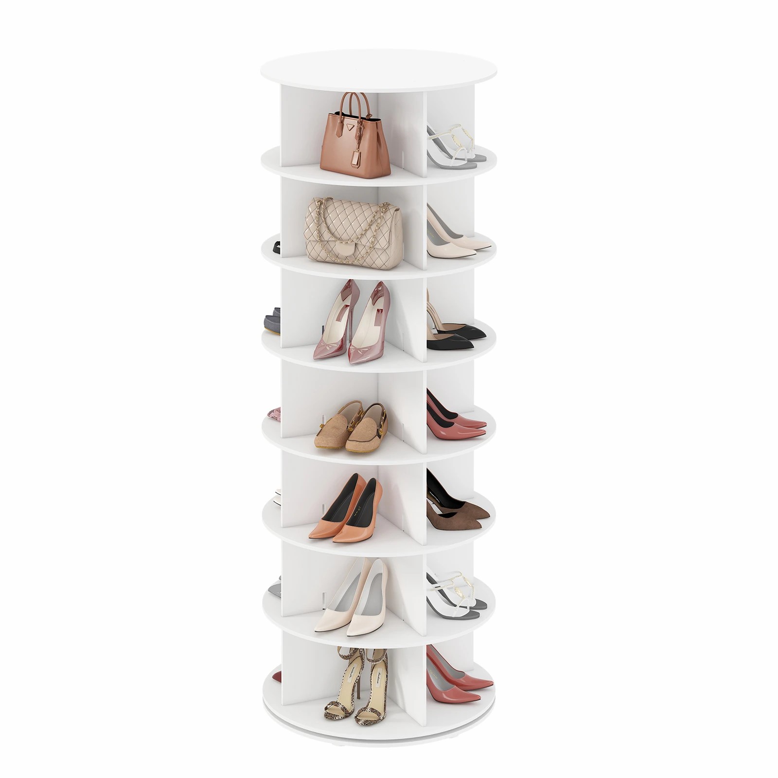 6 Advwin 7 Tier Rotating Shoe Rack Tower 360° Revolving Shoe Display Rack, 6 of 10