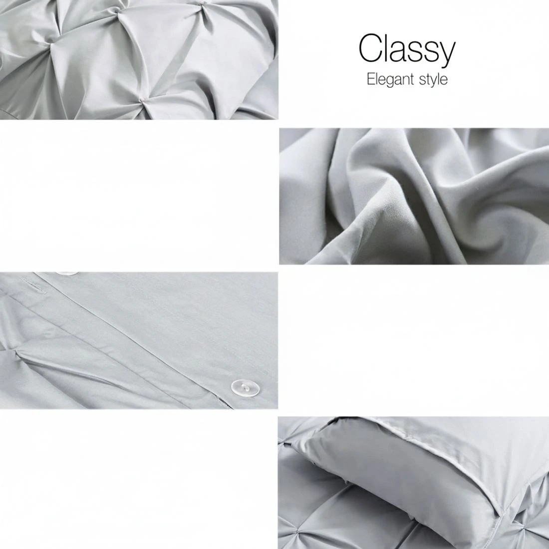 5 Giselle Bedding Quilt Cover Set Diamond  Super King - Super King Bed - Grey, 5 of 7