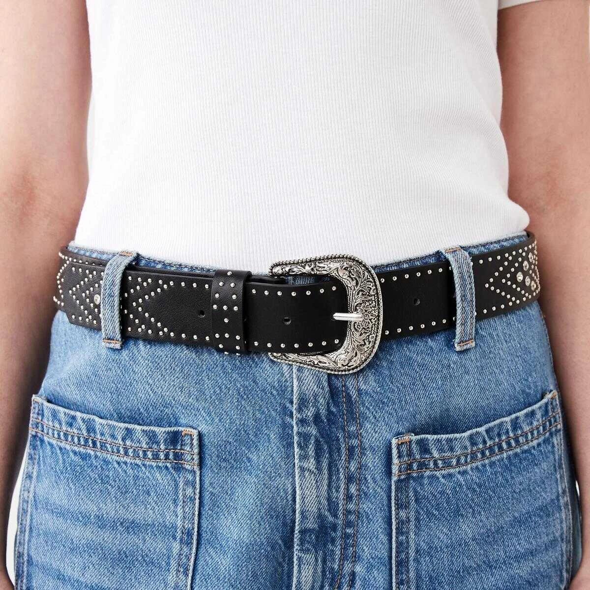 3 Western Stud Belt BLACK, 3 of 4