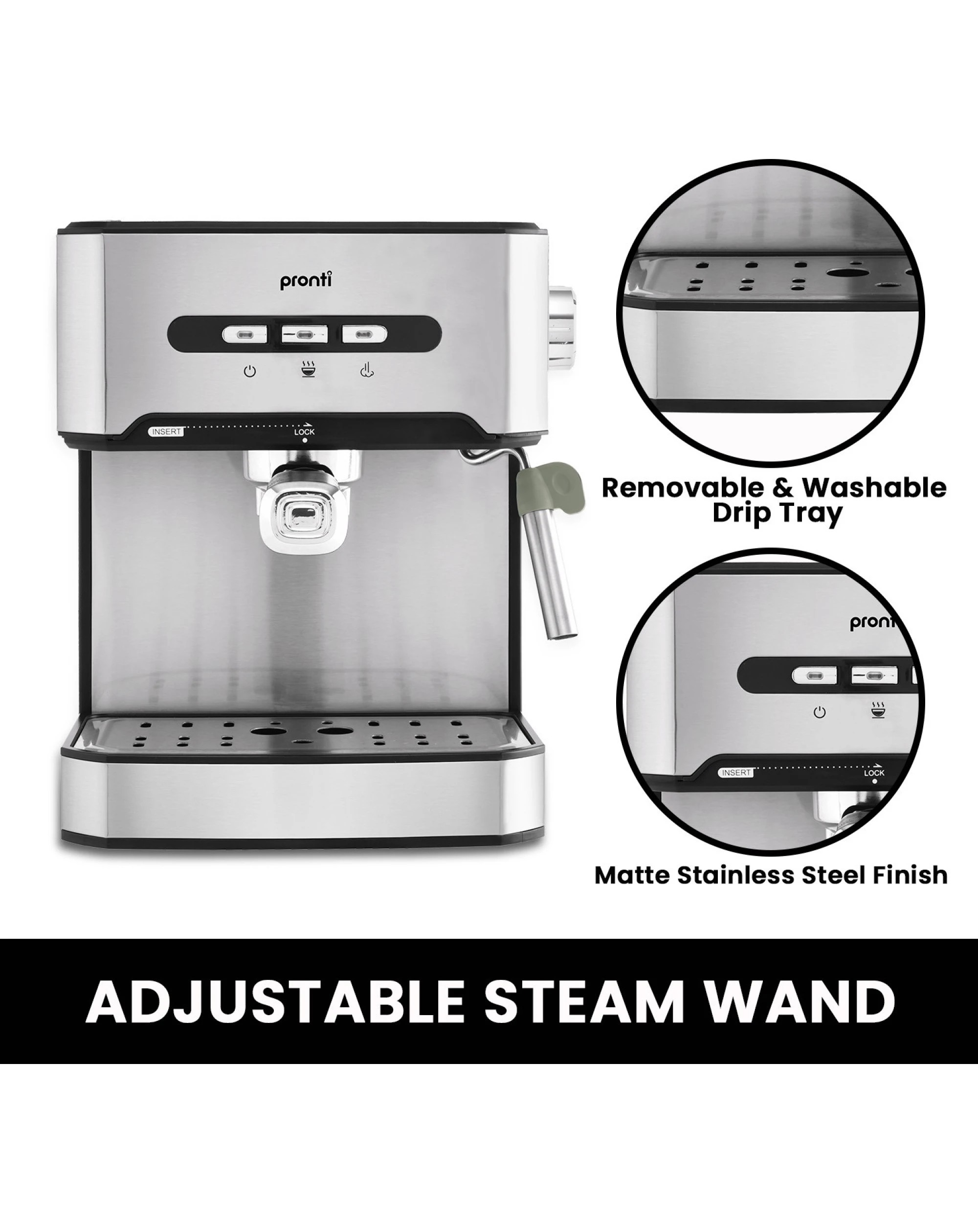 8 Pronti Toaster, Kettle and Coffee Machine Breakfast Set - Black, 8 of 8