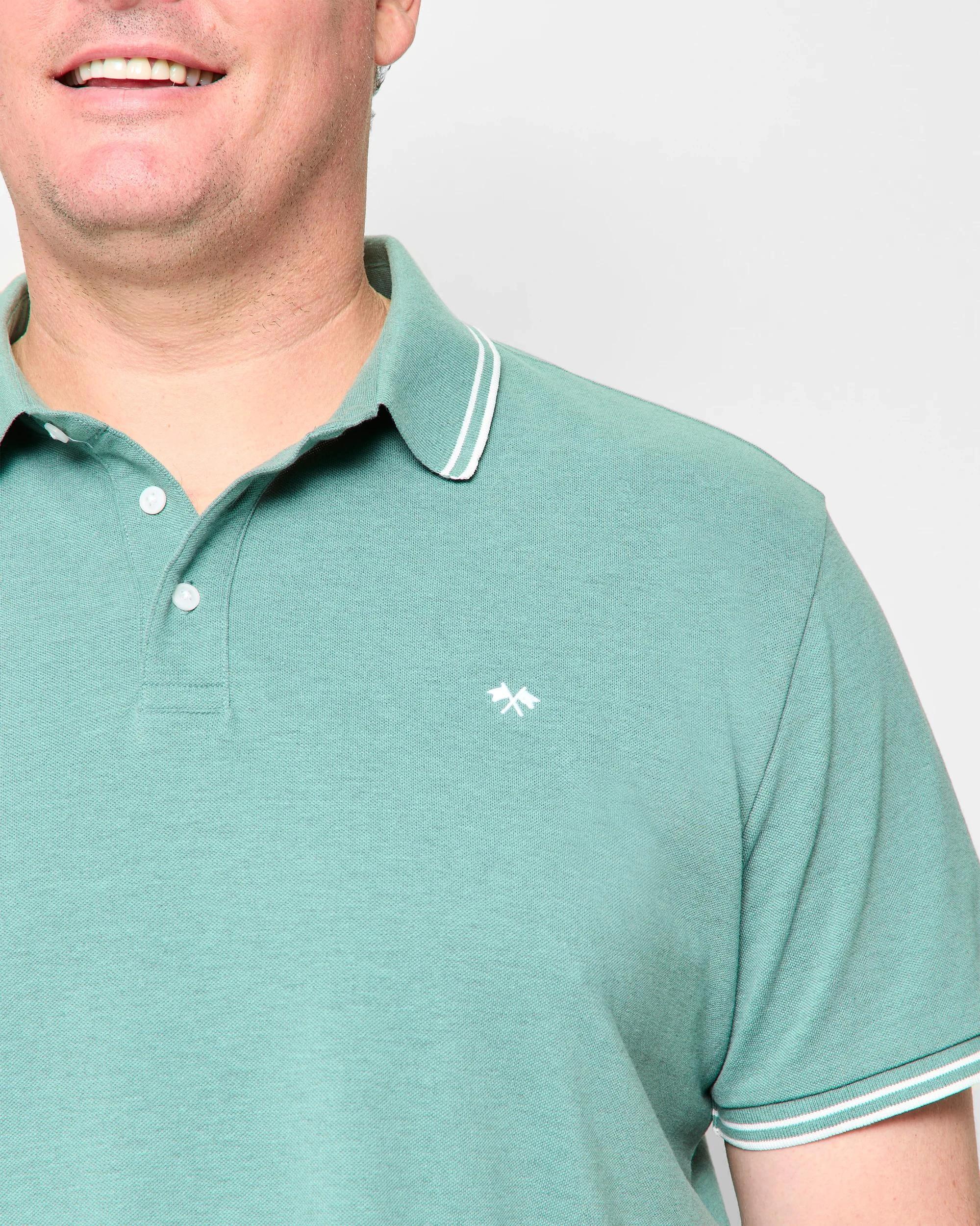 5 Target Man Plus Plus Size Australian Cotton Pique Polo T-Shirt TEAL, 5 of 5