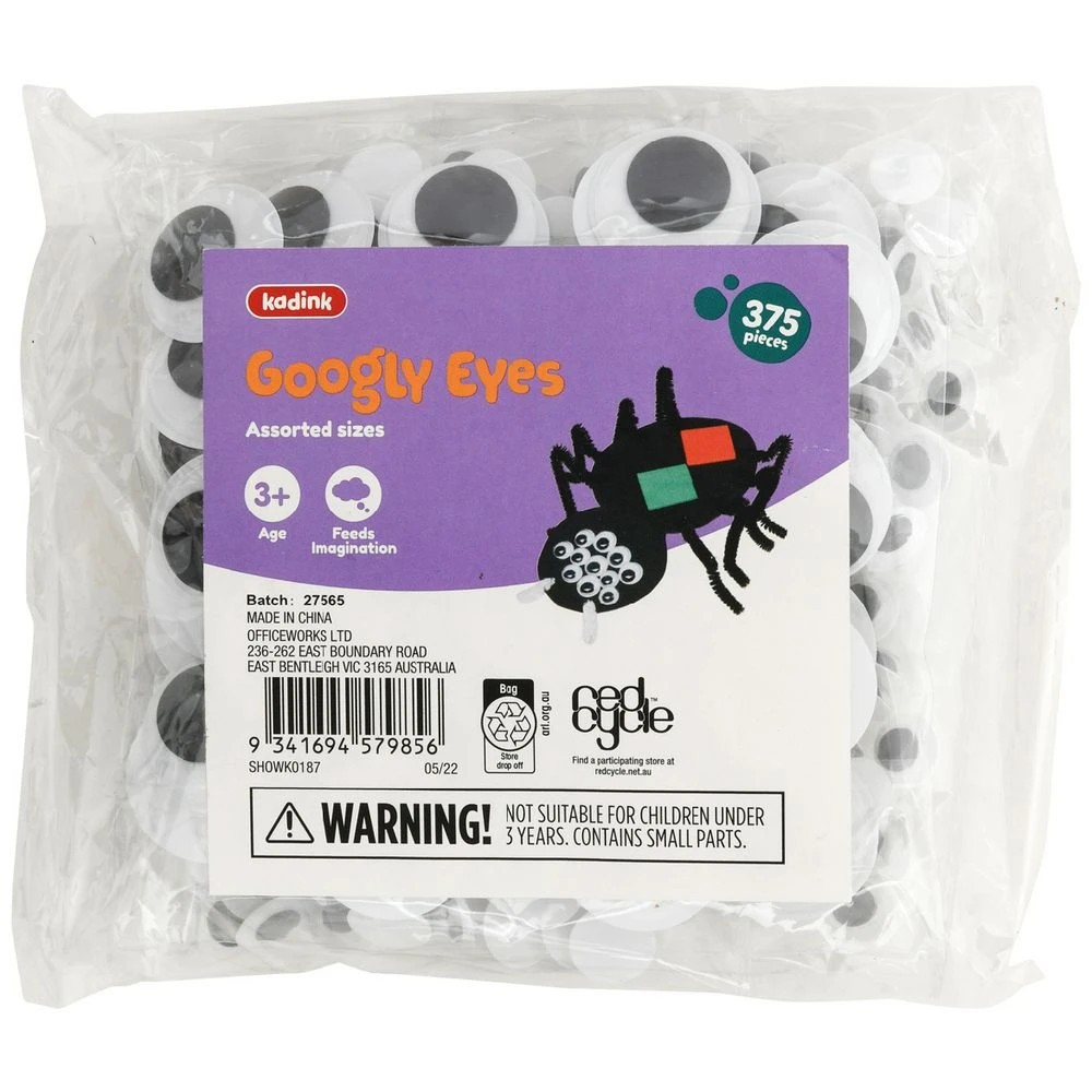 1 Kadink Googly Eyes Assorted Sizes 375 Pack, 1 of 3
