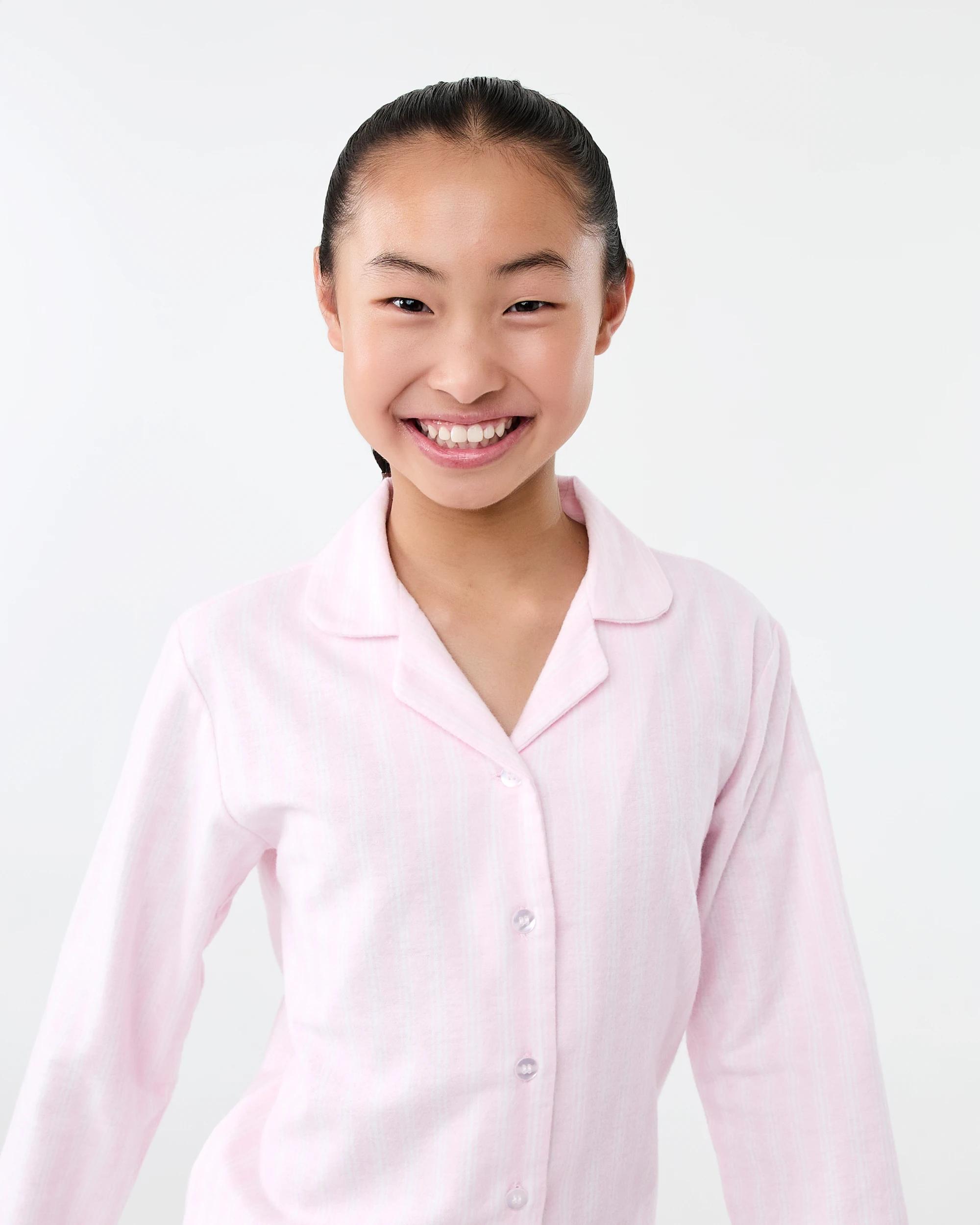 3 Flannel Pyjama Set Pnk Strp, 3 of 7