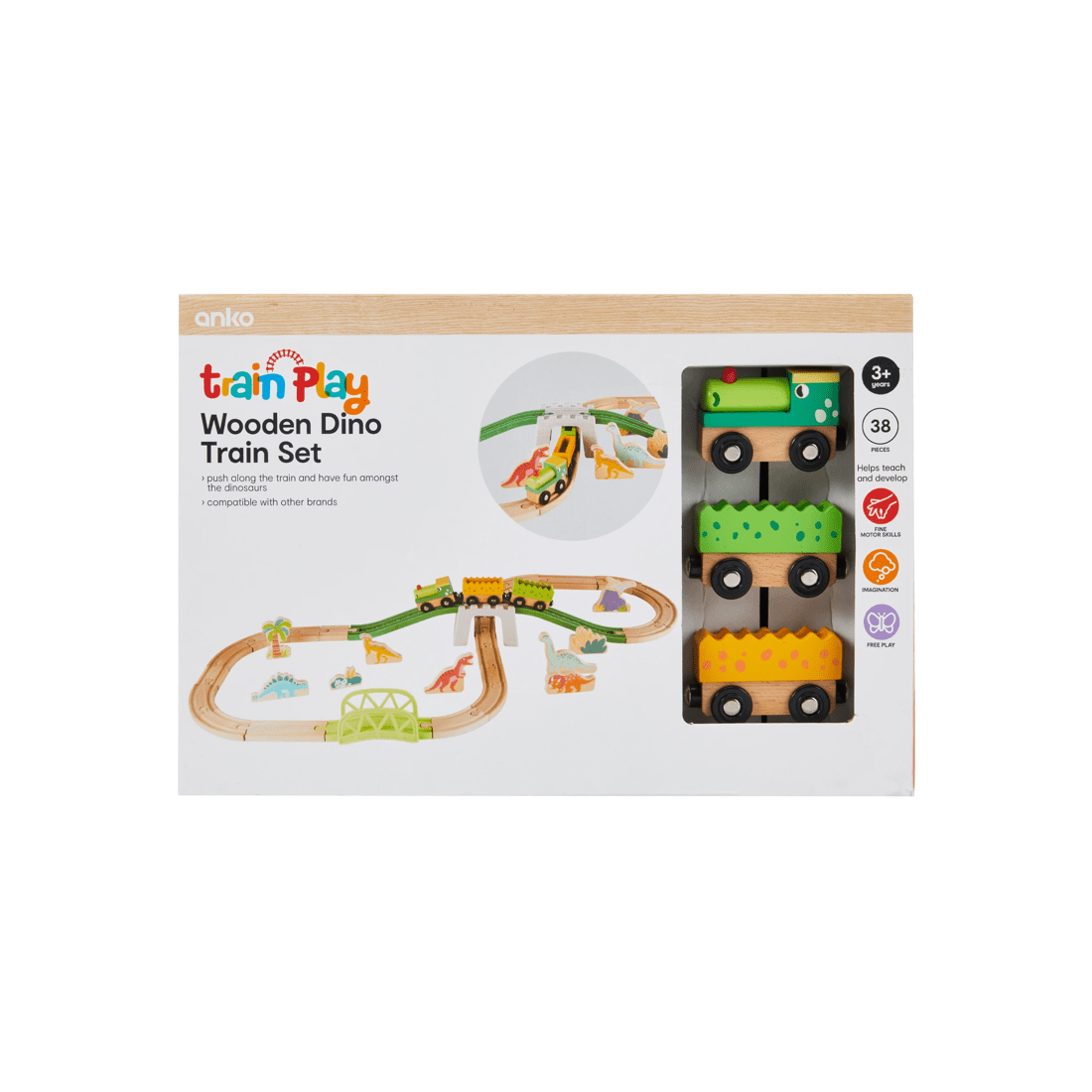 8 38 Piece Wooden Dino Train Set, 8 of 9