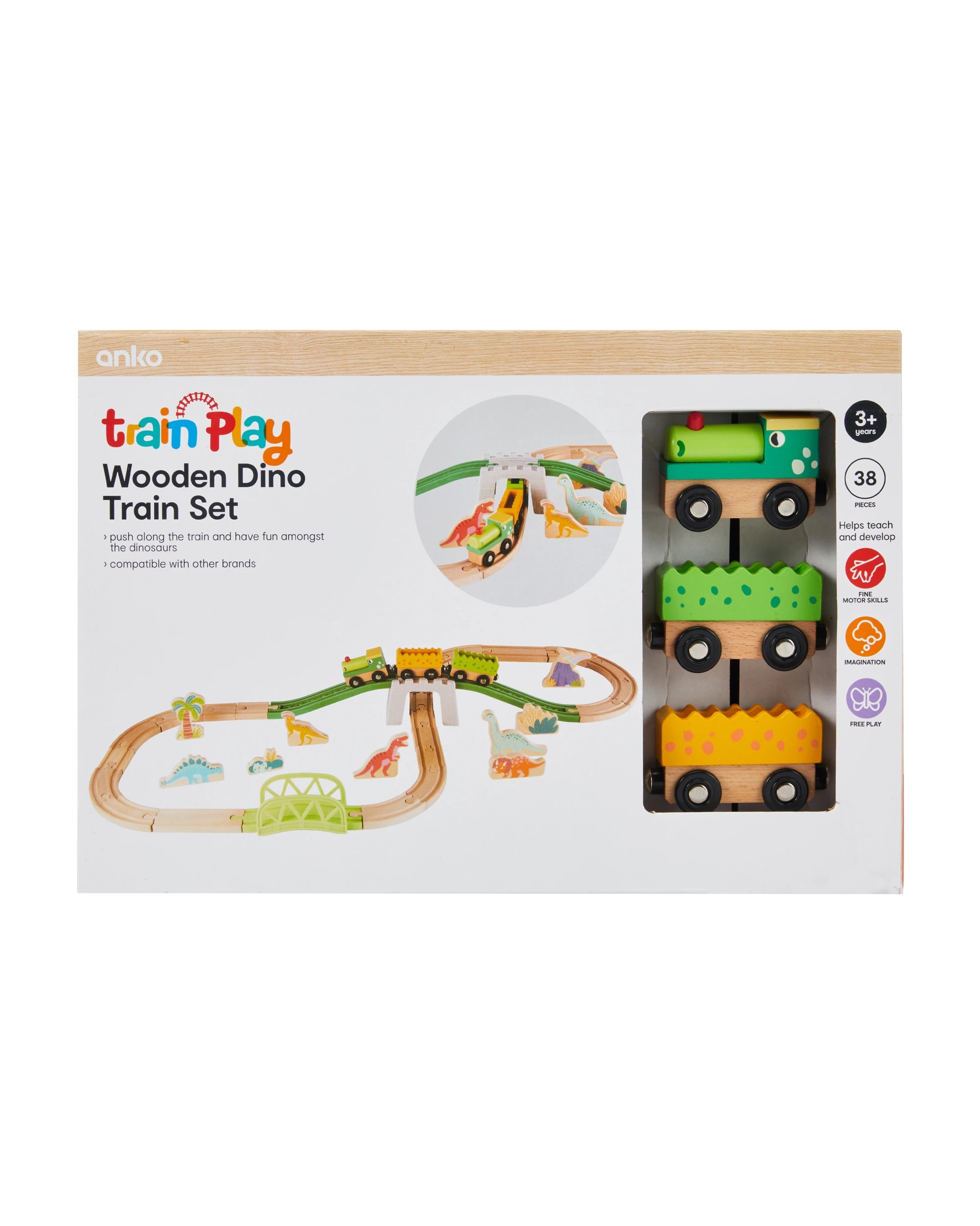 8 38 Piece Wooden Dino Train Set, 8 of 9