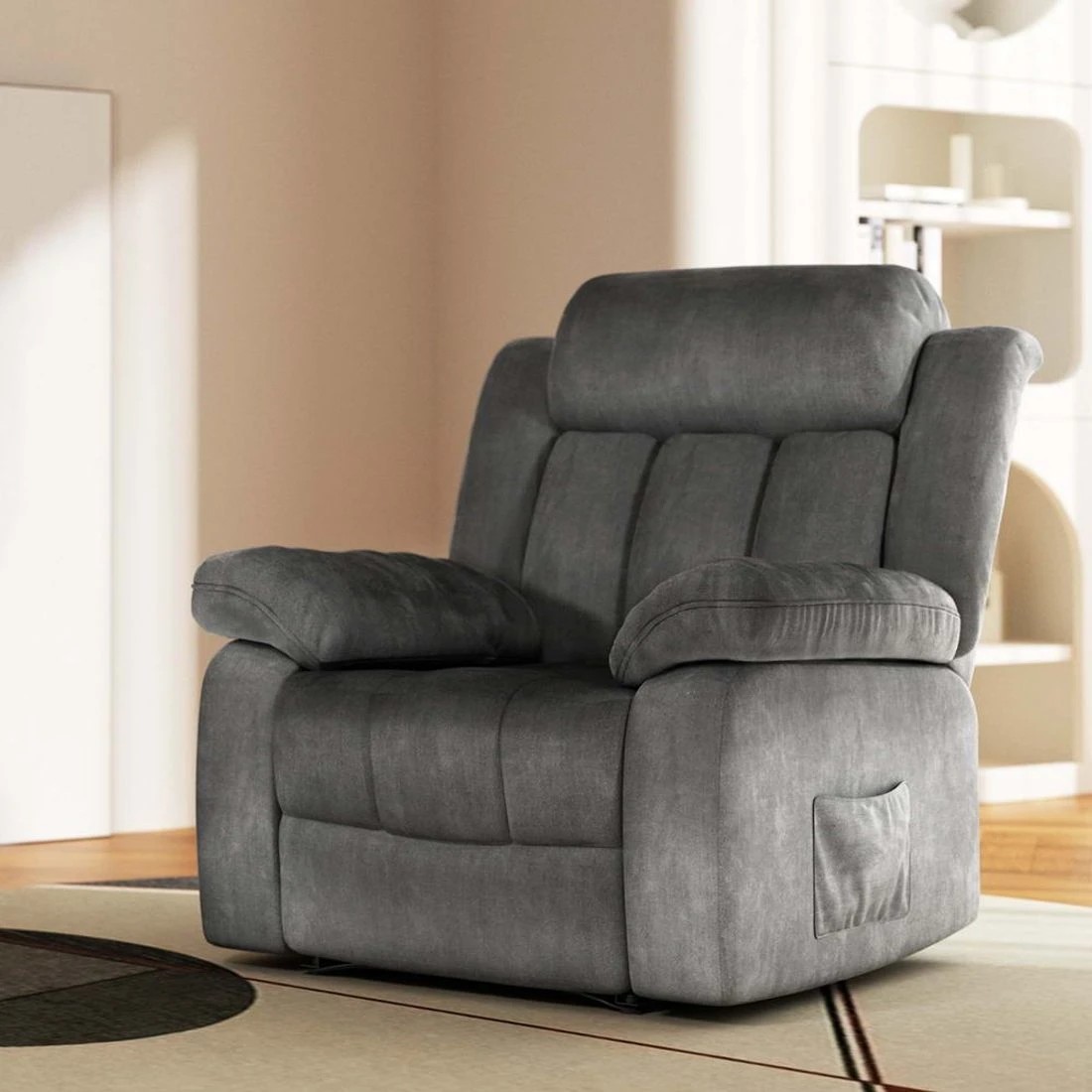 3 Artiss Recliner Chair Electric Massage Heated Chair - Grey, 3 of 6