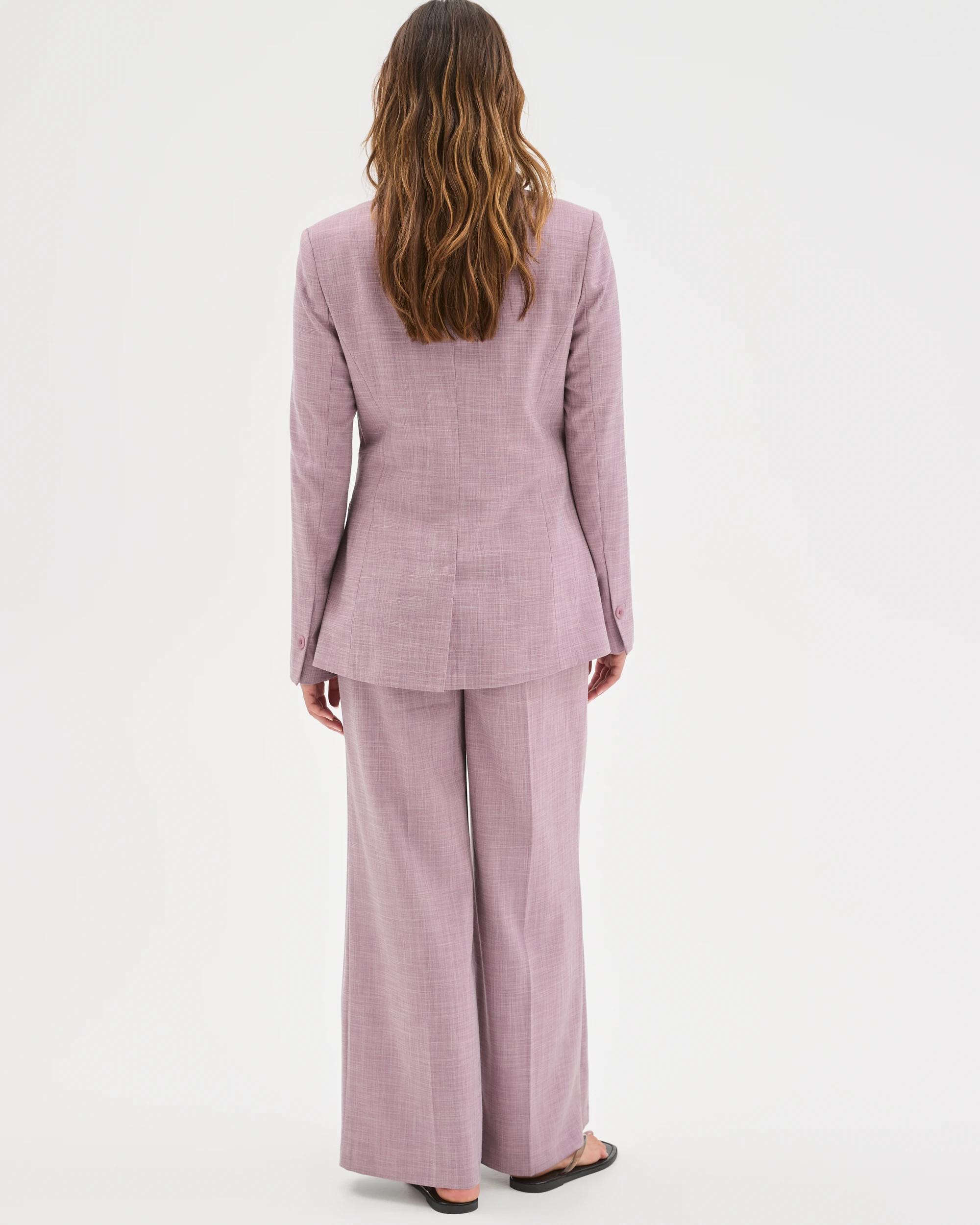 7 Preview Cinched Waist Blazer BERRY CREAM MELANGE, 7 of 7