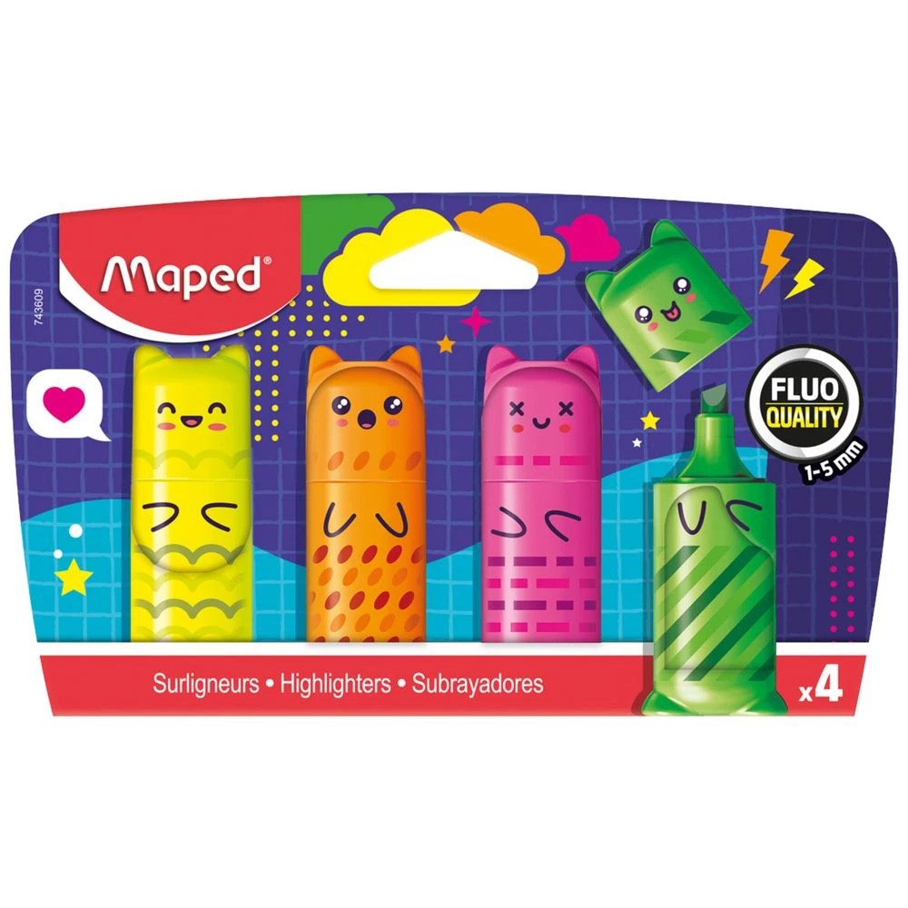1 Maped Mini Highlighters Fluoro 4 Pack, 1 of 1