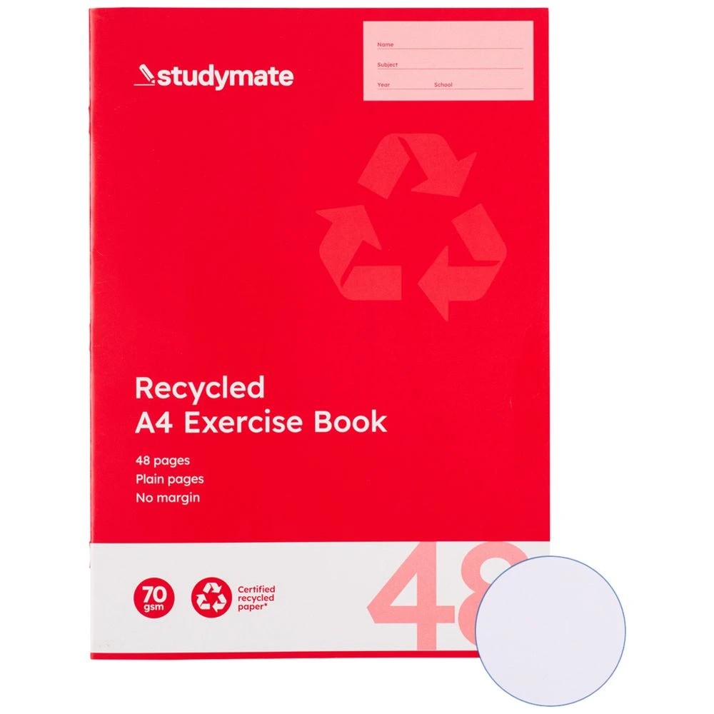 1 Studymate A4 70gsm Blank Exercise Book 48 Page, 1 of 3