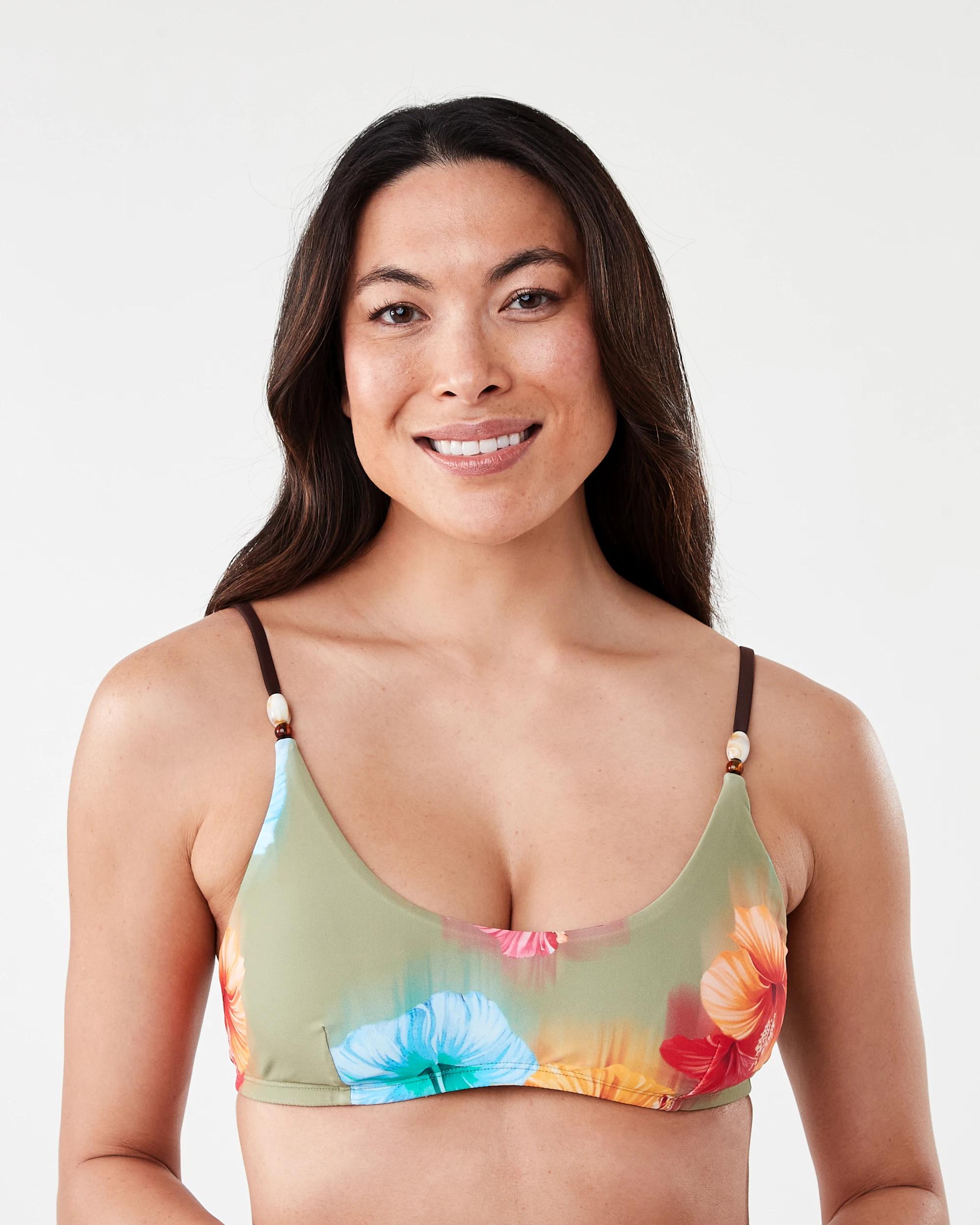 1 Printed Beaded Bikini Top Trop Blur, 1 of 8