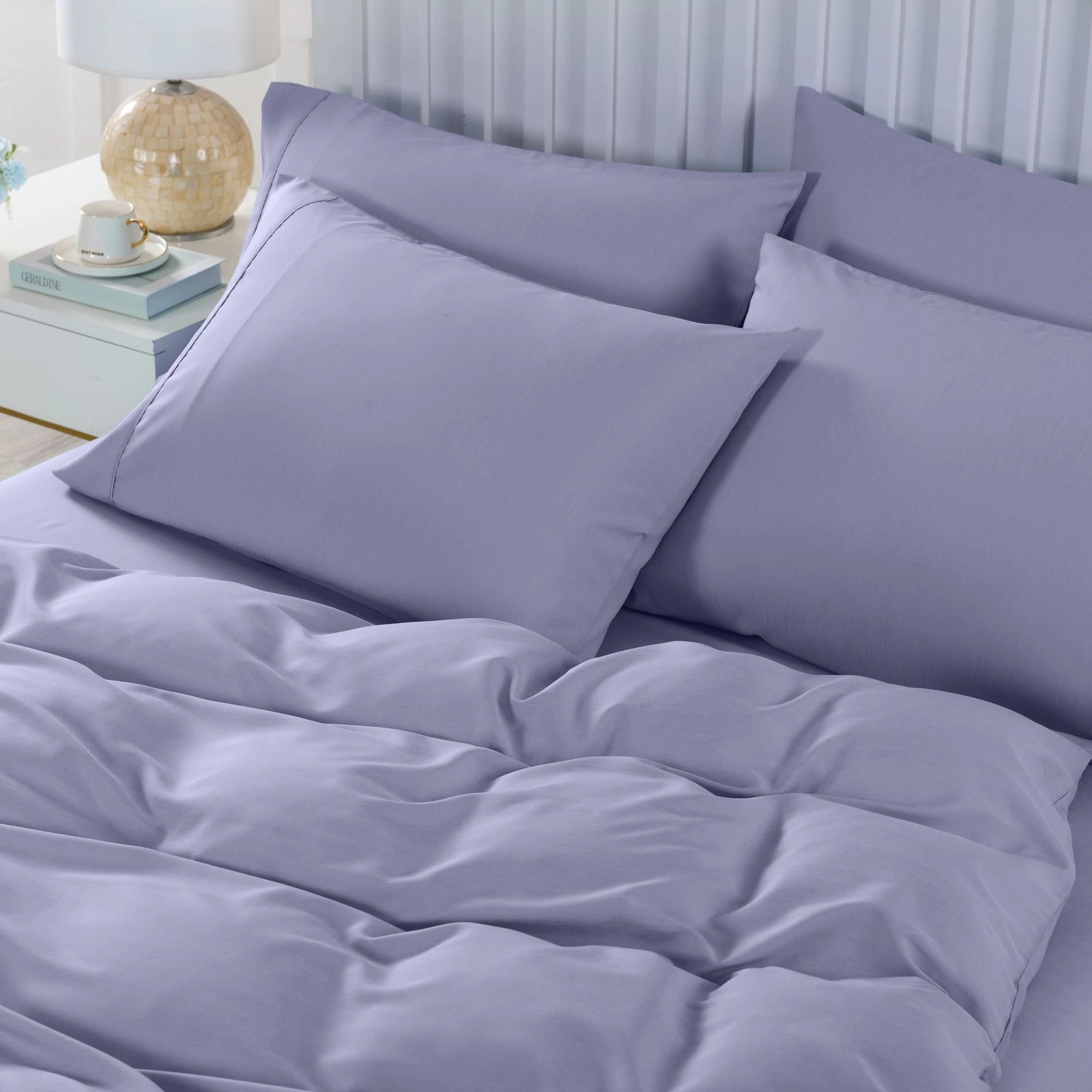 1 Royal Comfort 2000TC 6 Piece Bamboo Sheet & Quilt Cover Set Cooling Breathable - King Bed - Grey, 1 of 5