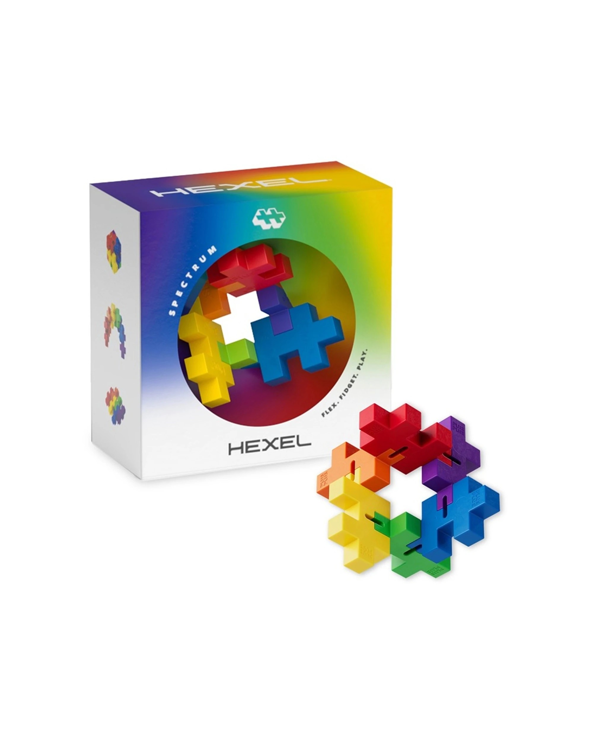 1 Plus-Plus Hexel Fidget Toy Spectrum Kids Children 6 Interconnected Blocks, 1 of 3
