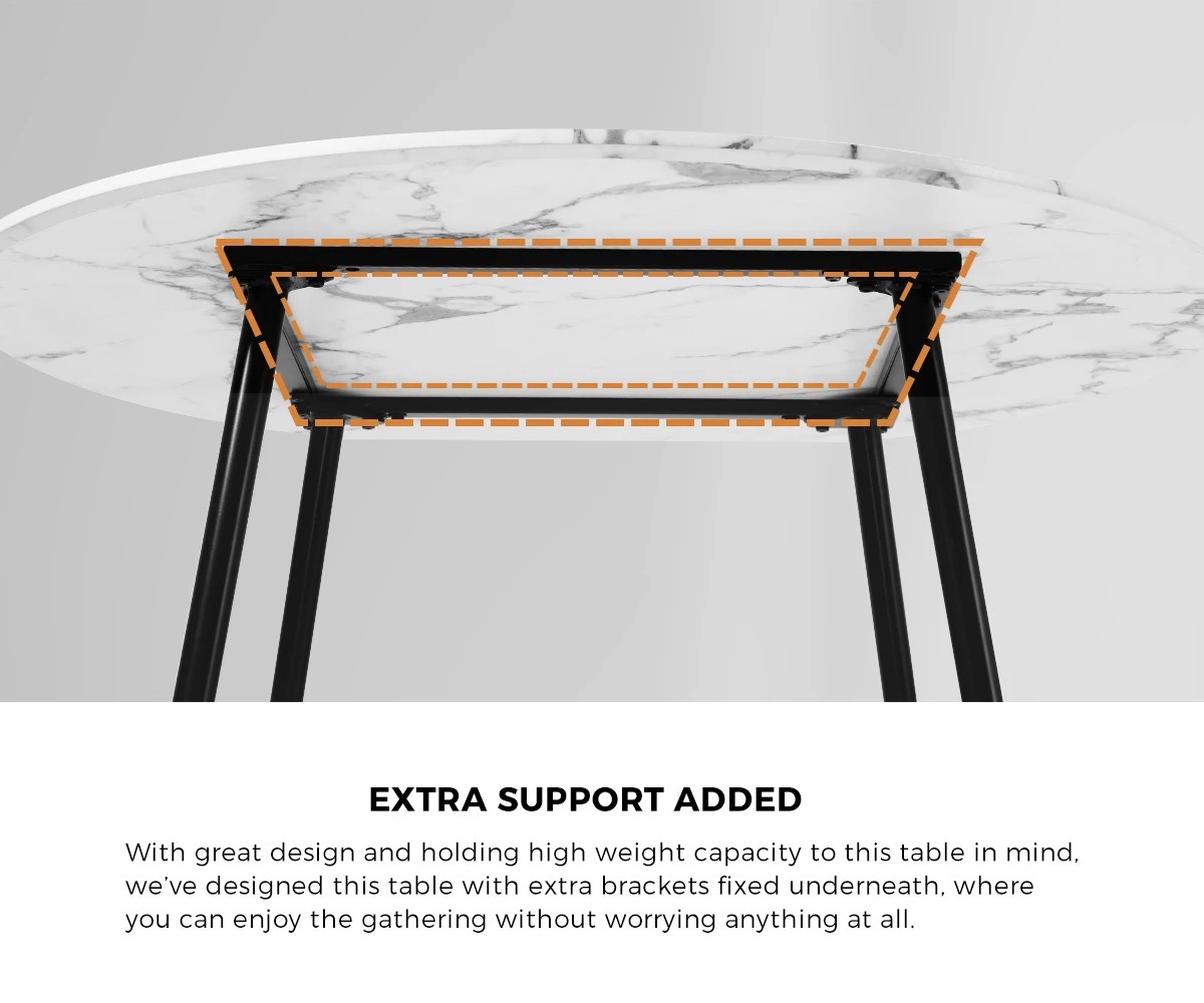 4 Oikiture 110cm Round Dining Table with 4PCS Dining Chairs Sherpa - Multi, 4 of 9