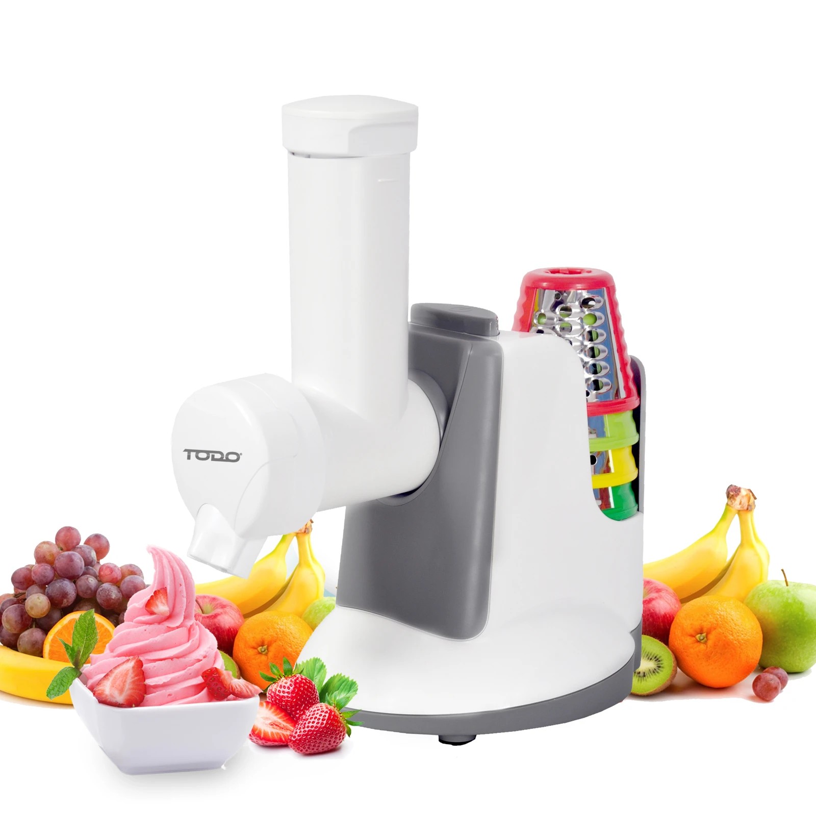 2 TODO 2 In 1 Frozen Fruit Dessert Maker Electric Salad Maker Food Chopper Shredder, 2 of 6