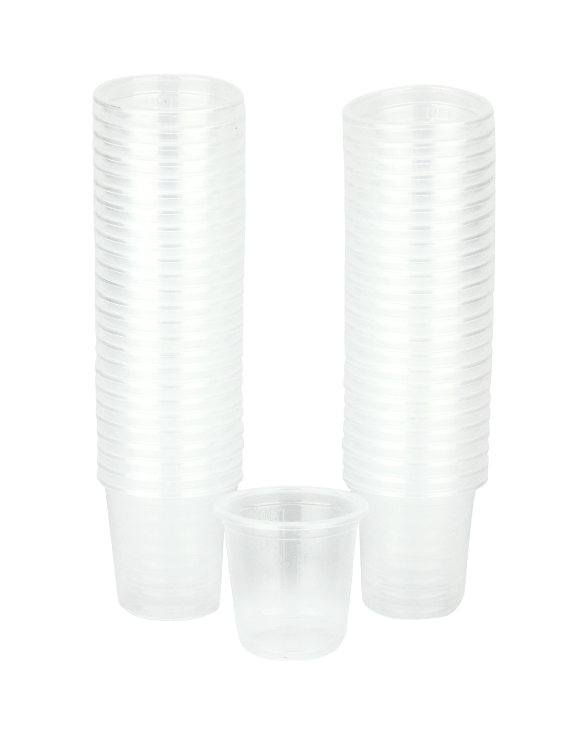 1 Durmaz Clear Plastic Shot Glasses 30ml Pack of 50 - Clear, 1 of 3