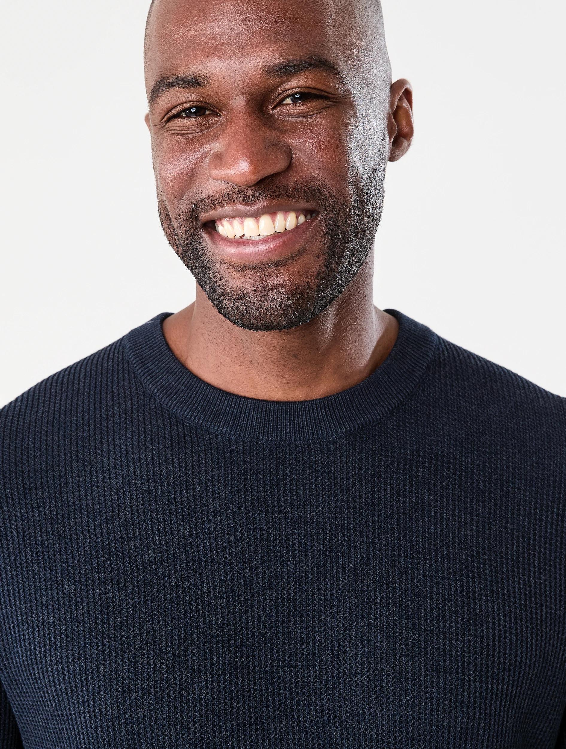 4 Lightweight Crew Neck Knit Jumper Navy, 4 of 7