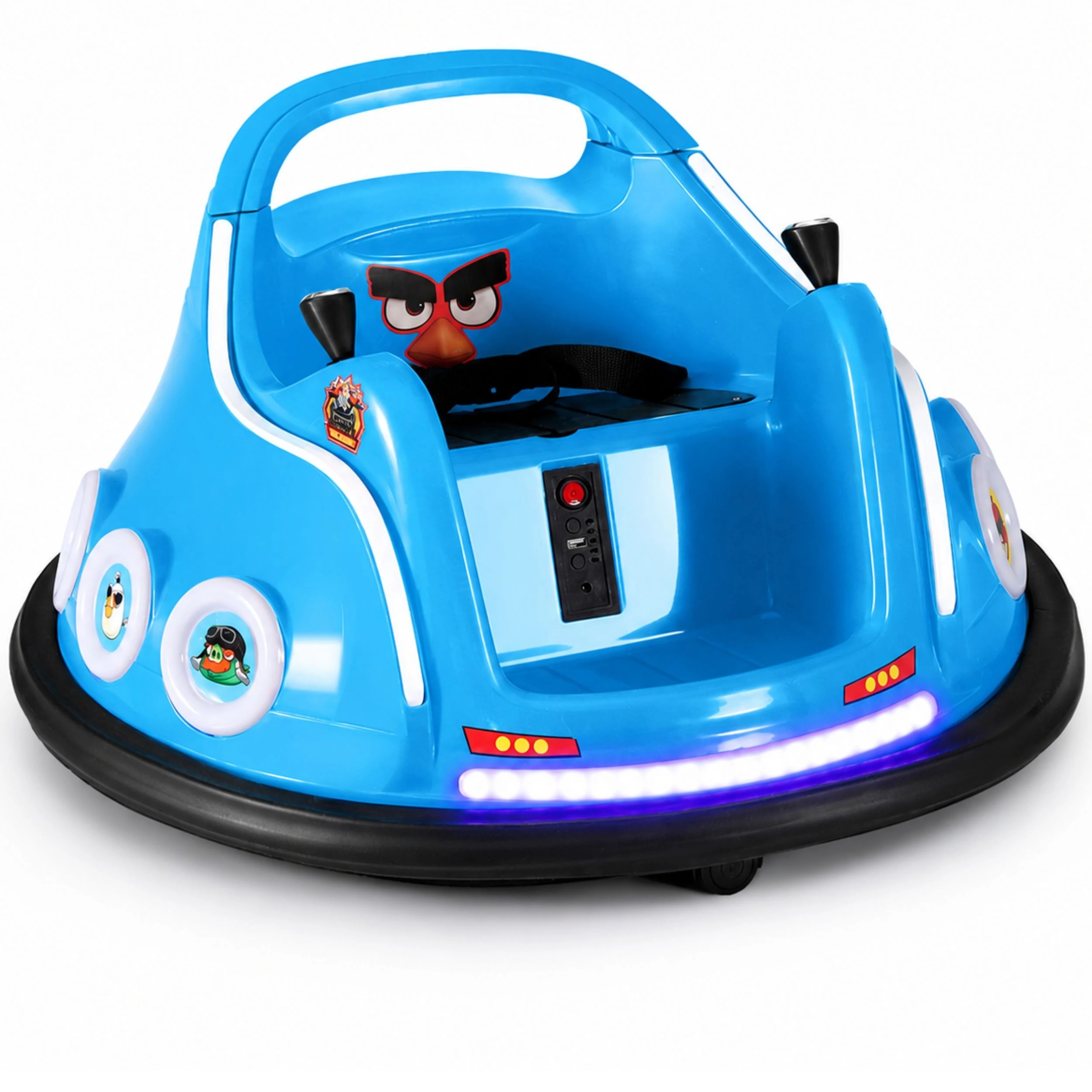 1 Rigo Kids Ride On Car Bumper Electric Toys Cars Light Remote Angry Birds Sticker - Blue, 1 of 5