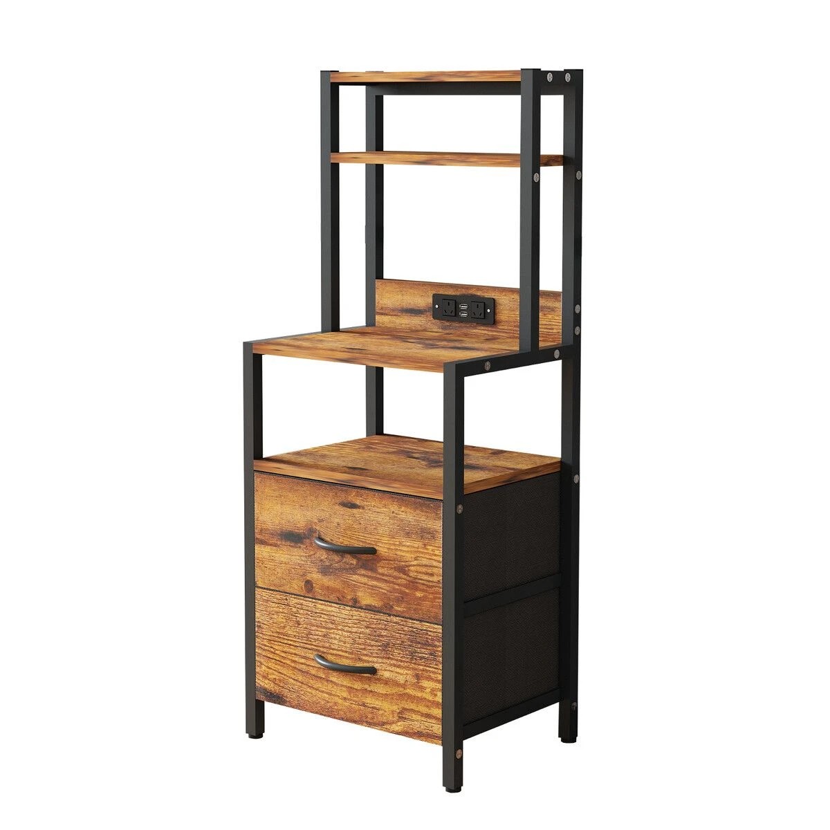 1 LUXSUITE 2 Drawer Beside Table LED Nightstand, 1 of 6